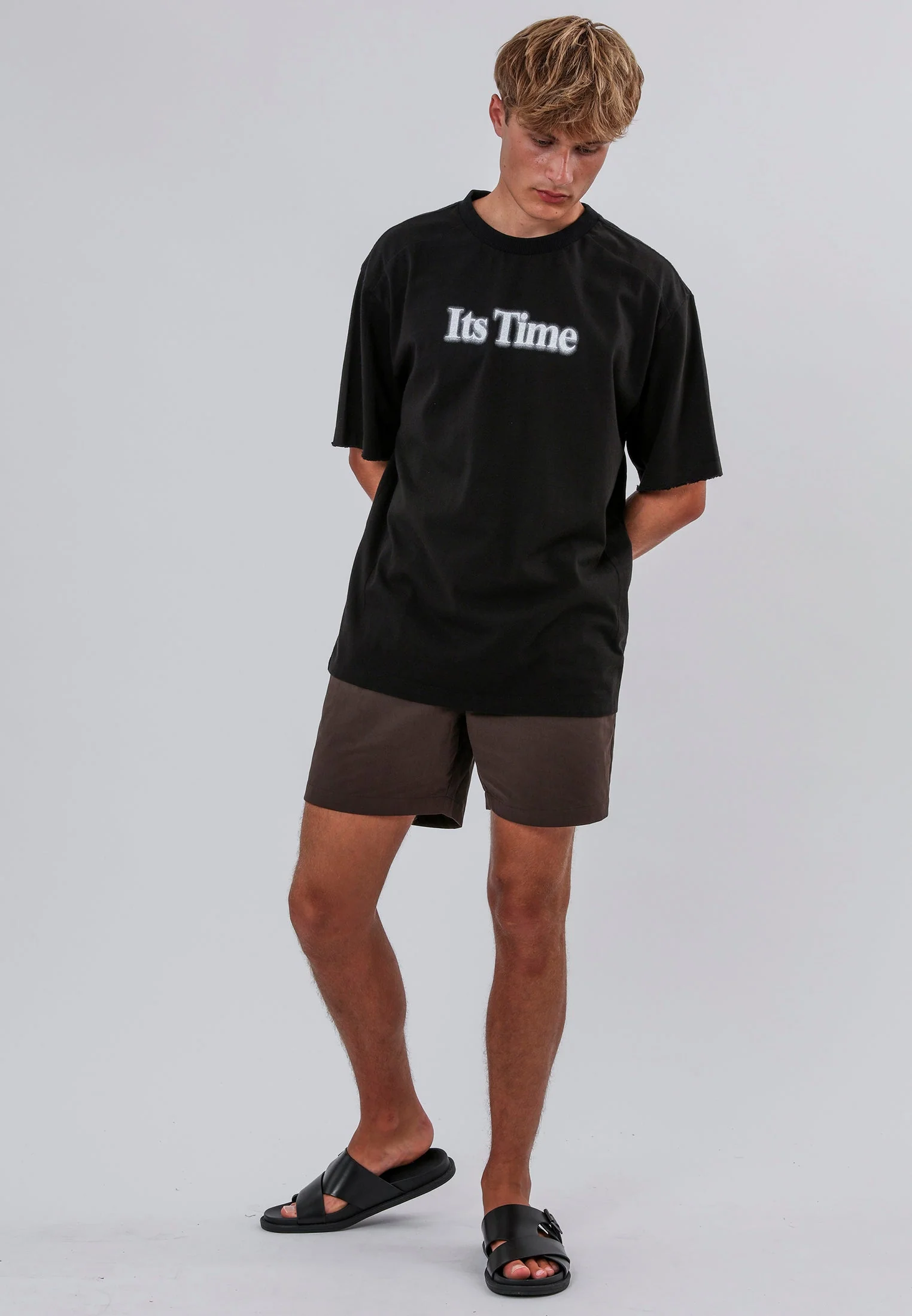 ITS TIME BLURRED T-SHIRT BLACK - Image 5