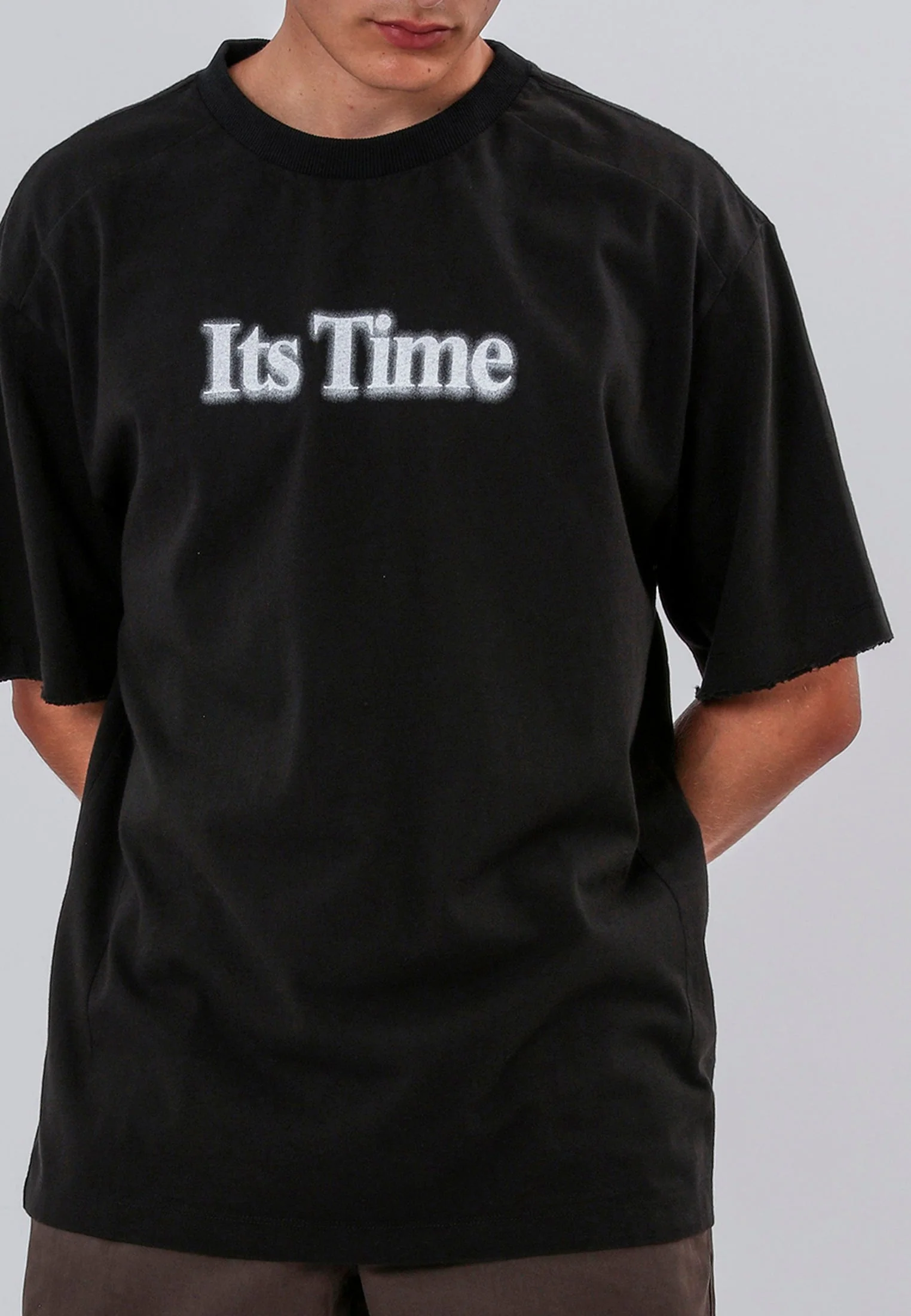 ITS TIME BLURRED T-SHIRT BLACK - Image 6