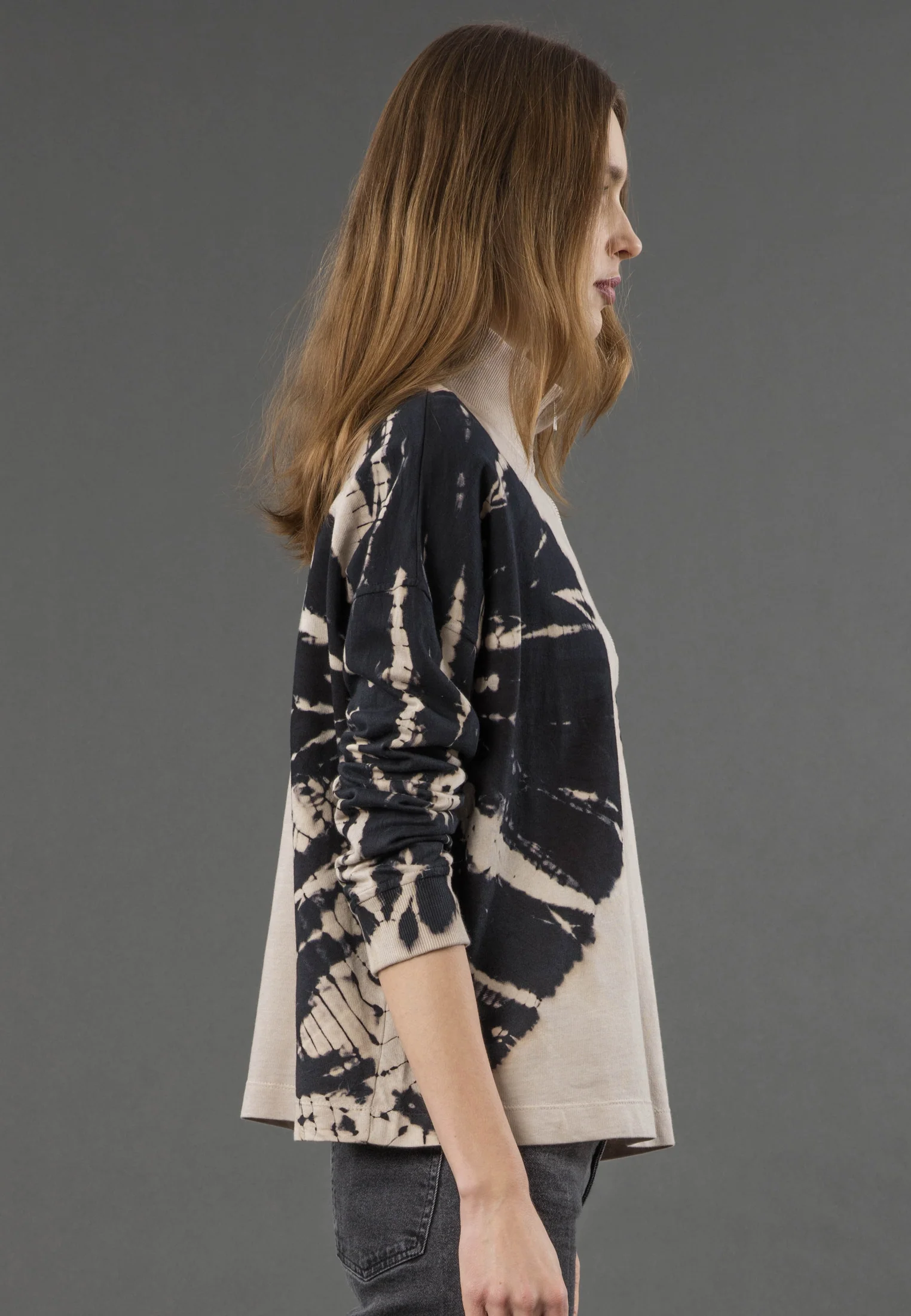 JADE HALF ZIP SWEAT TIE DYE CASHMERE - Image 4