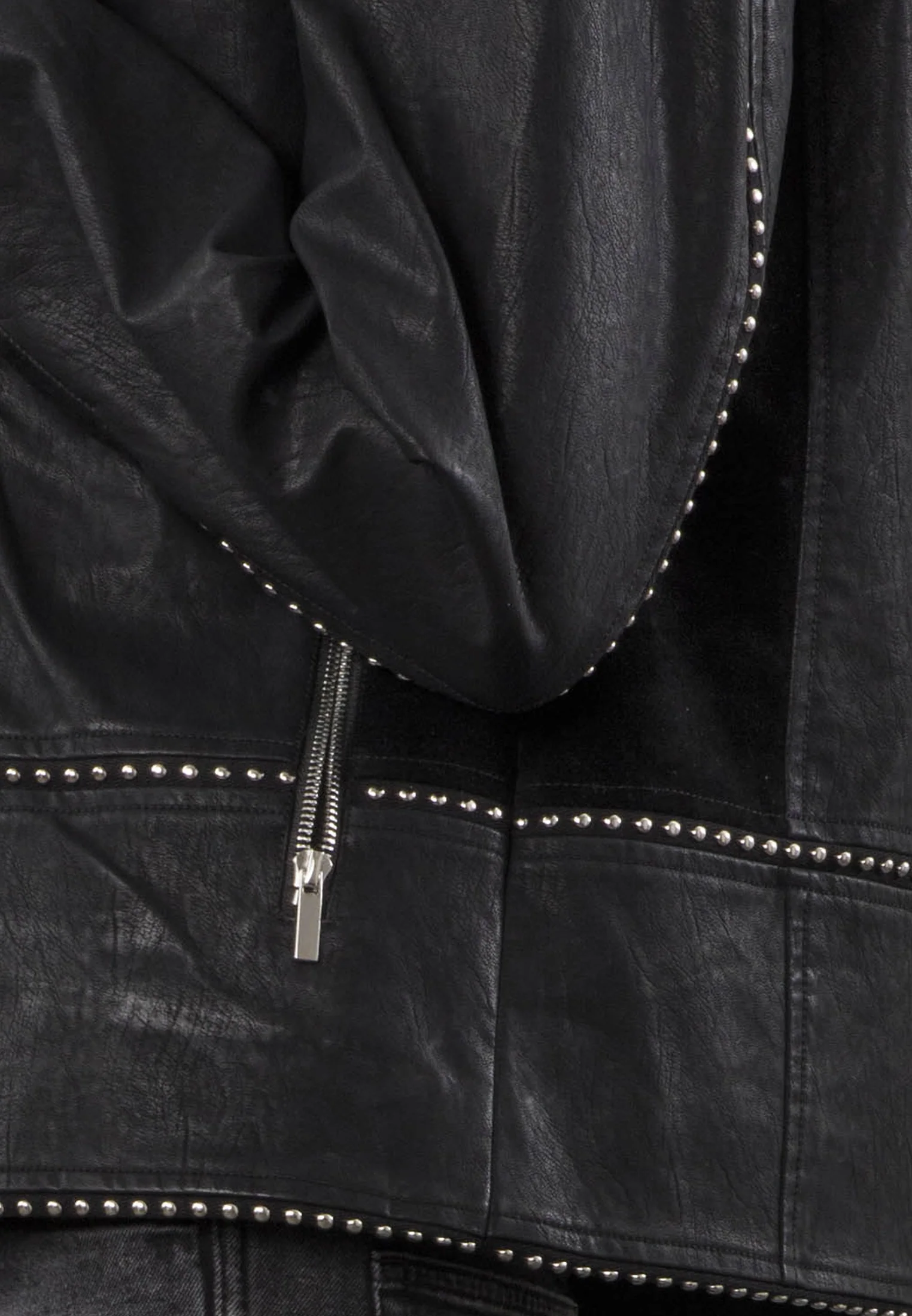 JANE FAUX LEATHER JACKET BLACK - Image 5
