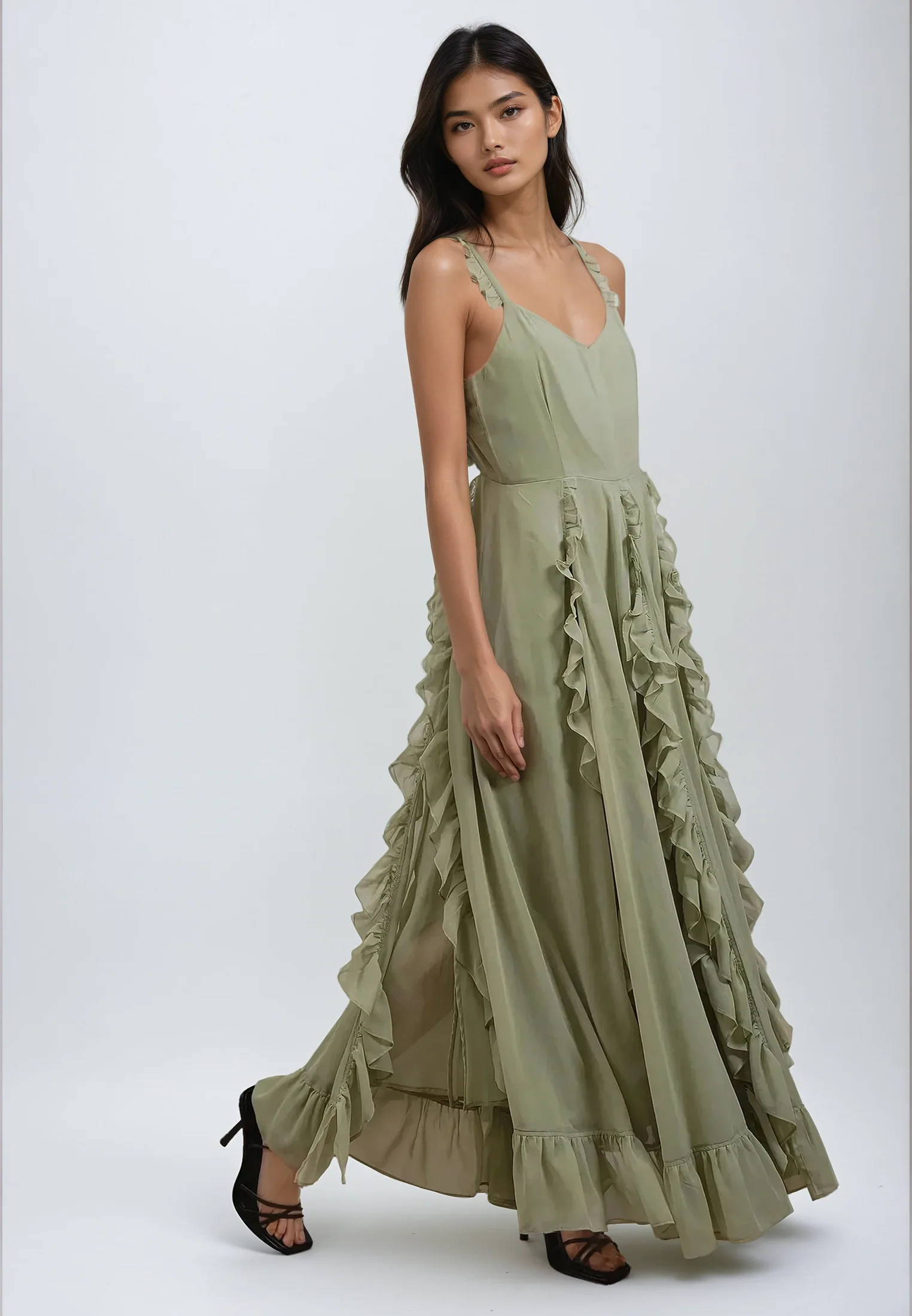 KATE MAXI DRESS APPLE GREEN - Image 3