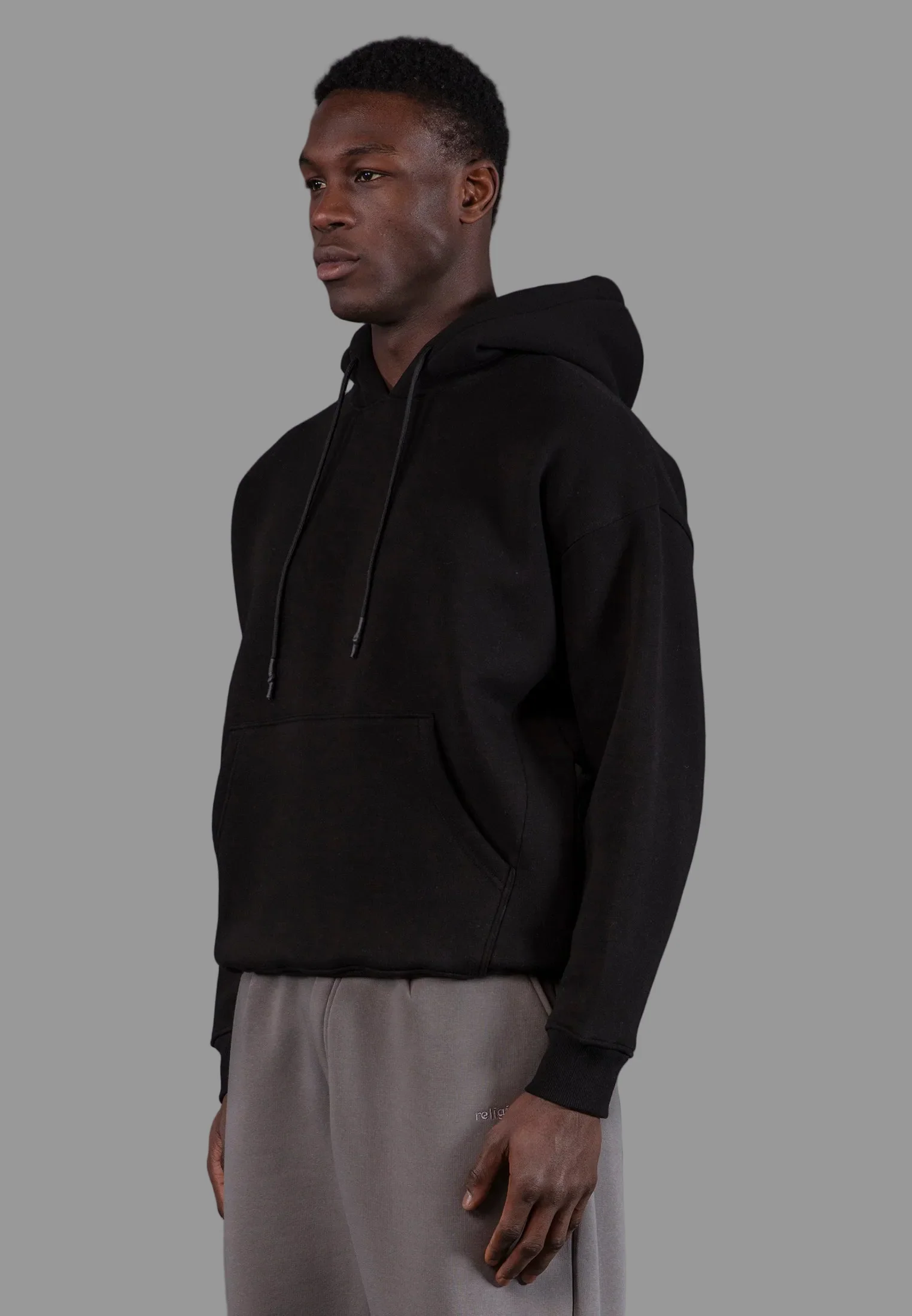 KNITTED RELIGION HOODIE BLACK - Image 4