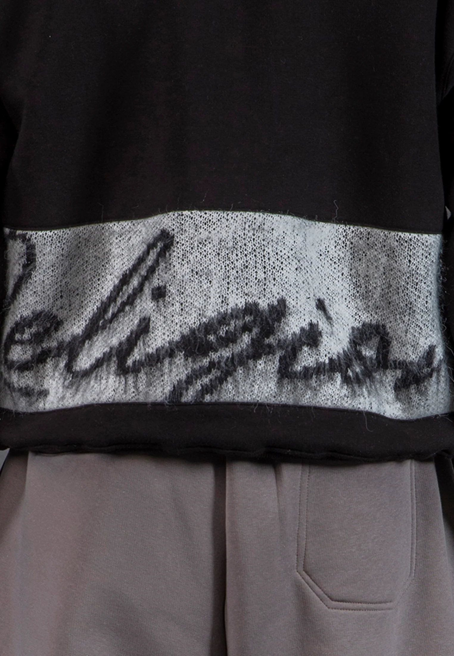 KNITTED RELIGION HOODIE BLACK - Image 6