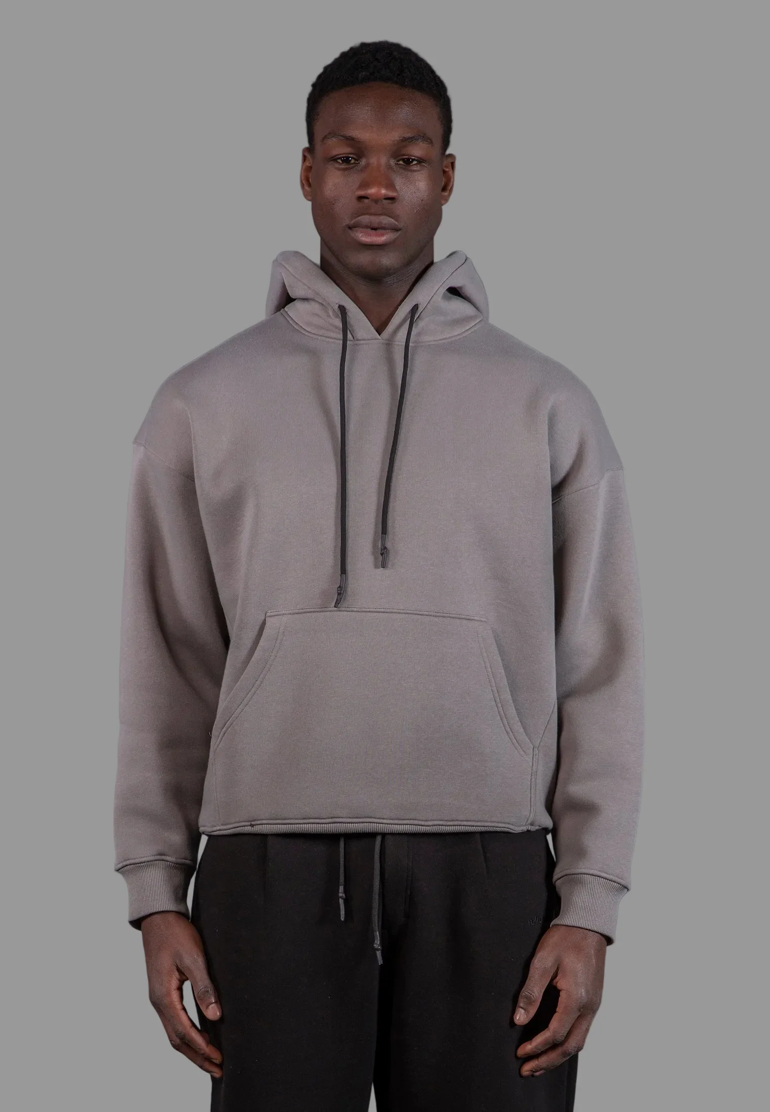 KNITTED RELIGION HOODIE CEMENT GREY - Image 2