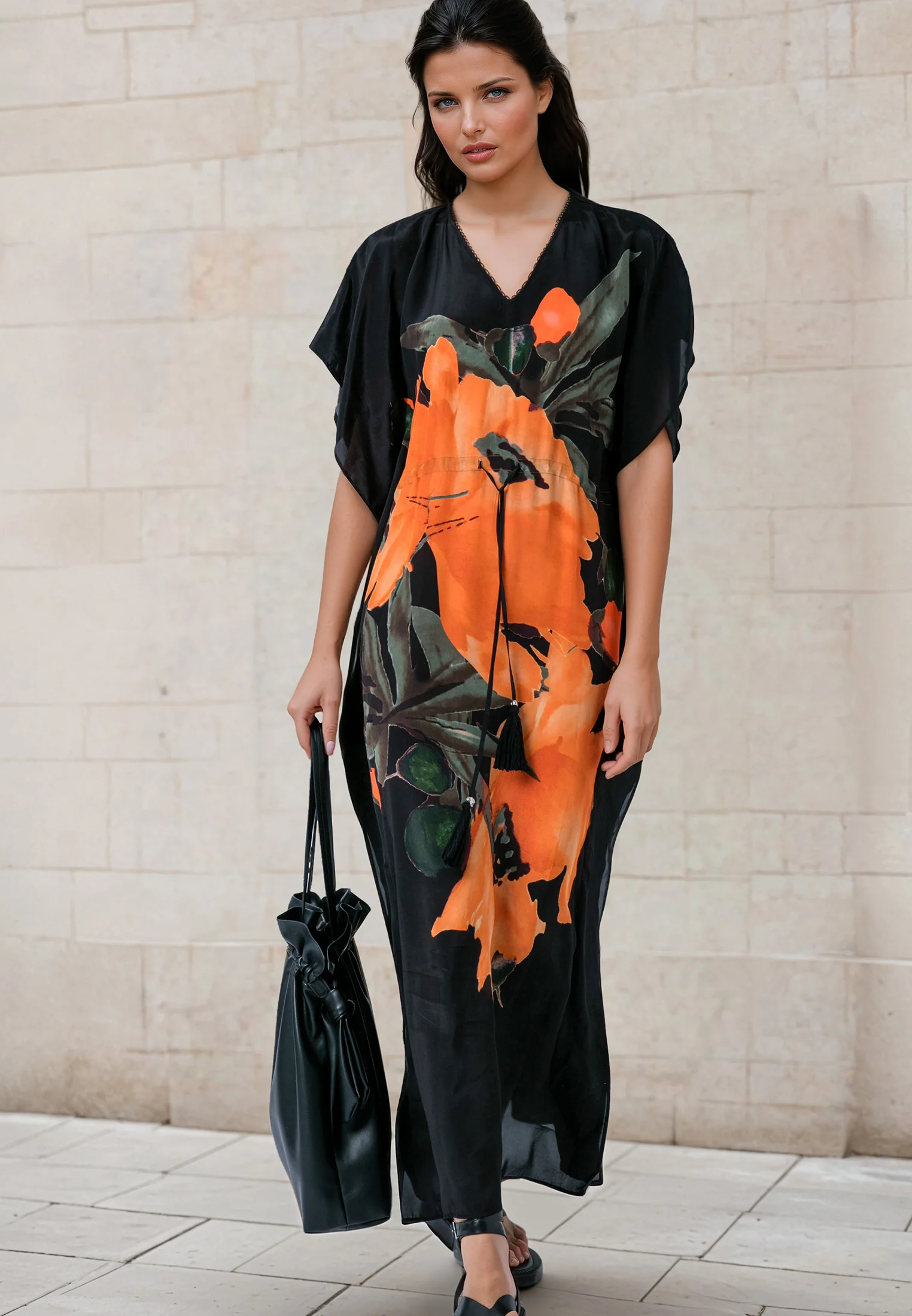 ELINA KAFTAN PRIME ORANGE FLOWER - Image 3