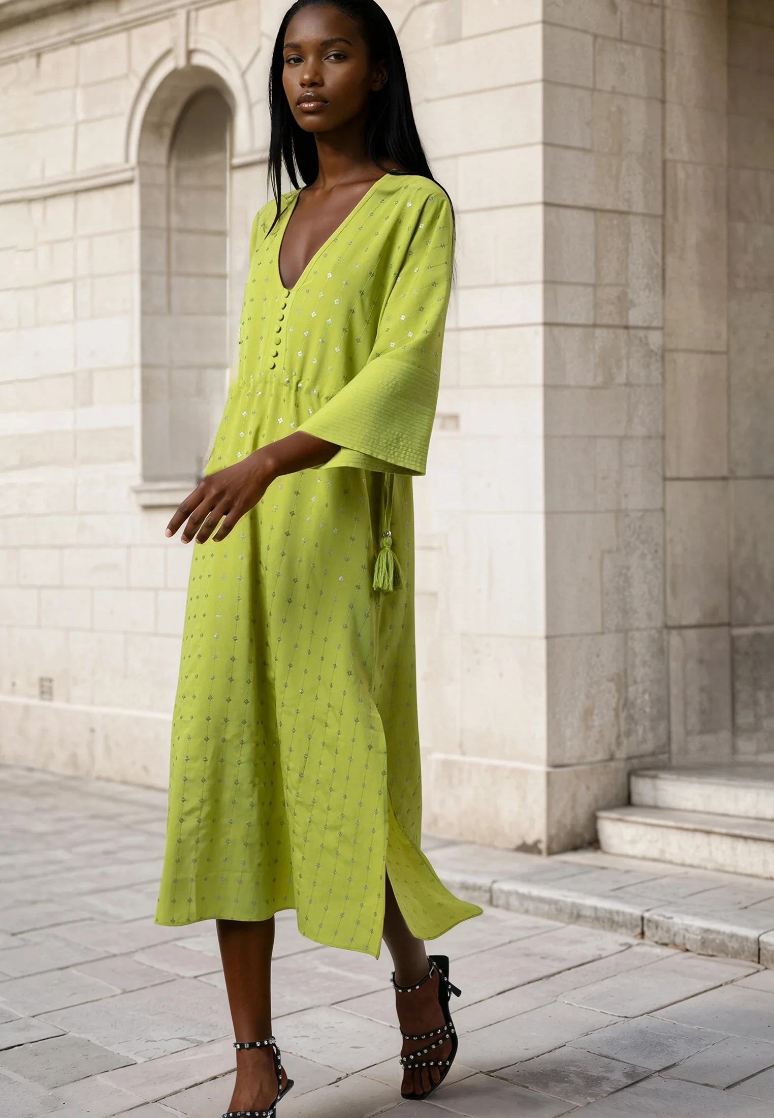 HELENA KAFTAN LIME GREEN - Image 3