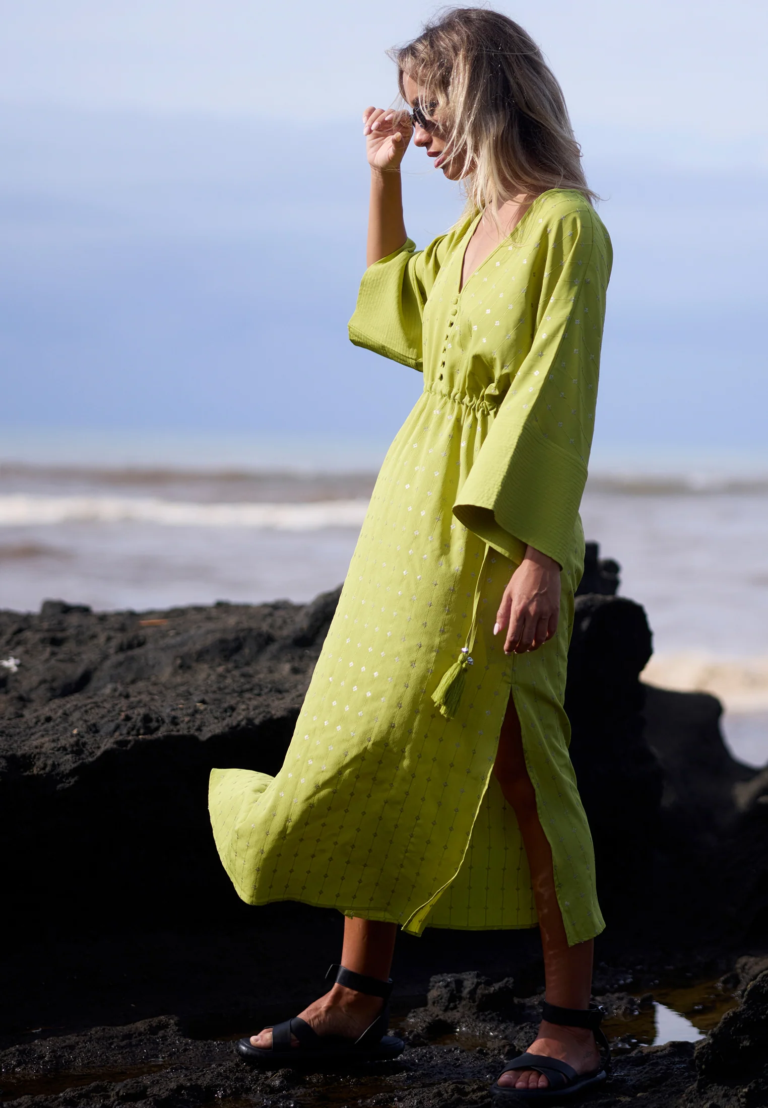 HELENA KAFTAN LIME GREEN - Image 7