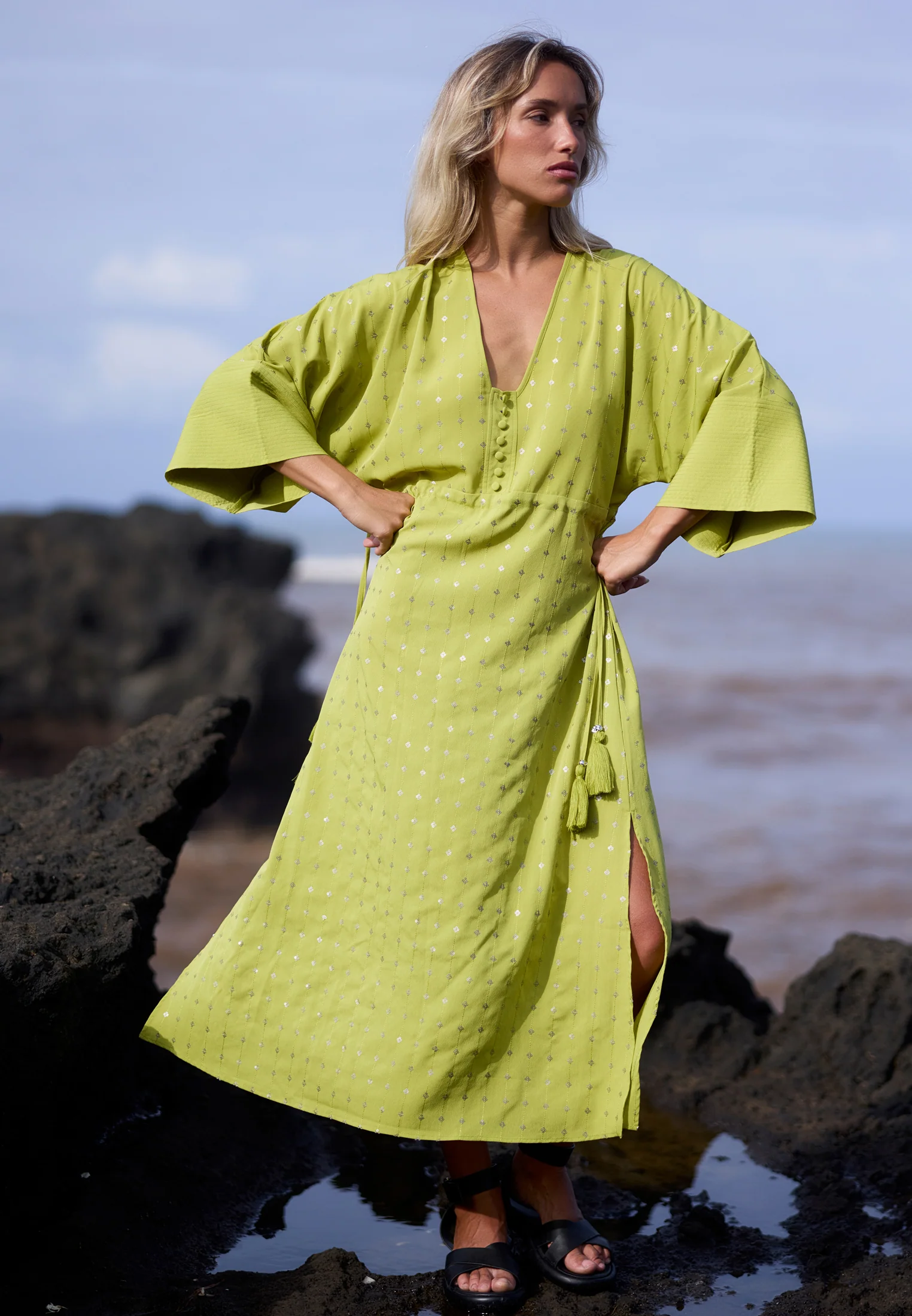 HELENA KAFTAN LIME GREEN - Image 8