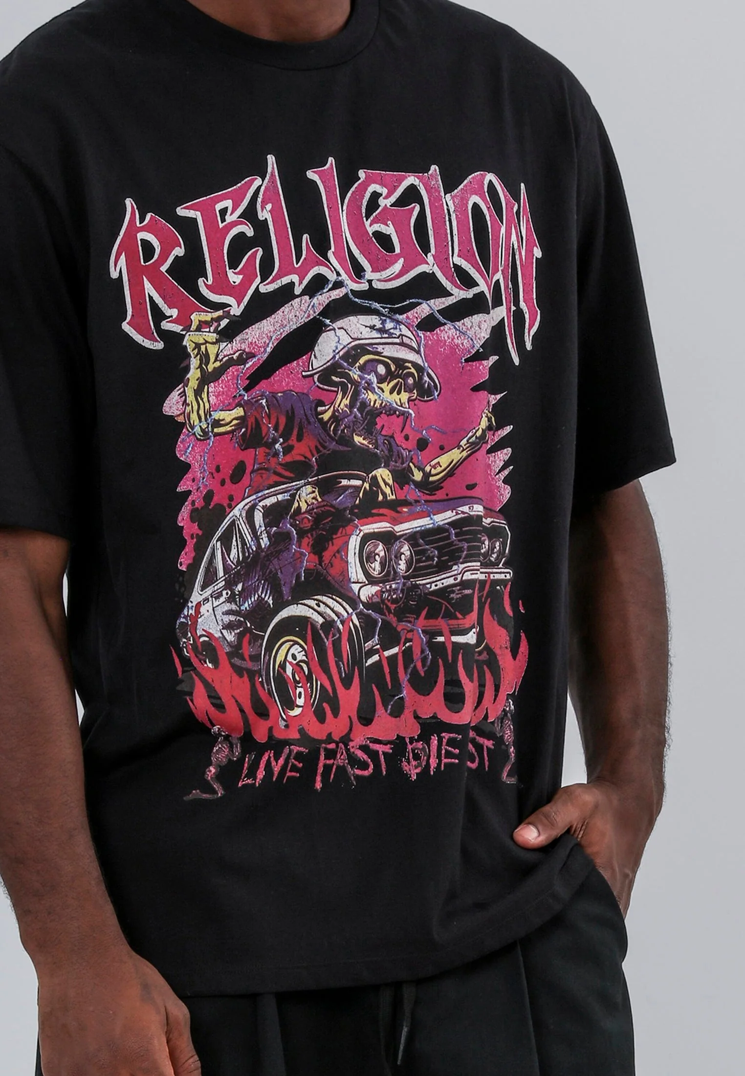 LIVE FAST T-SHIRT JET BLACK - Image 6