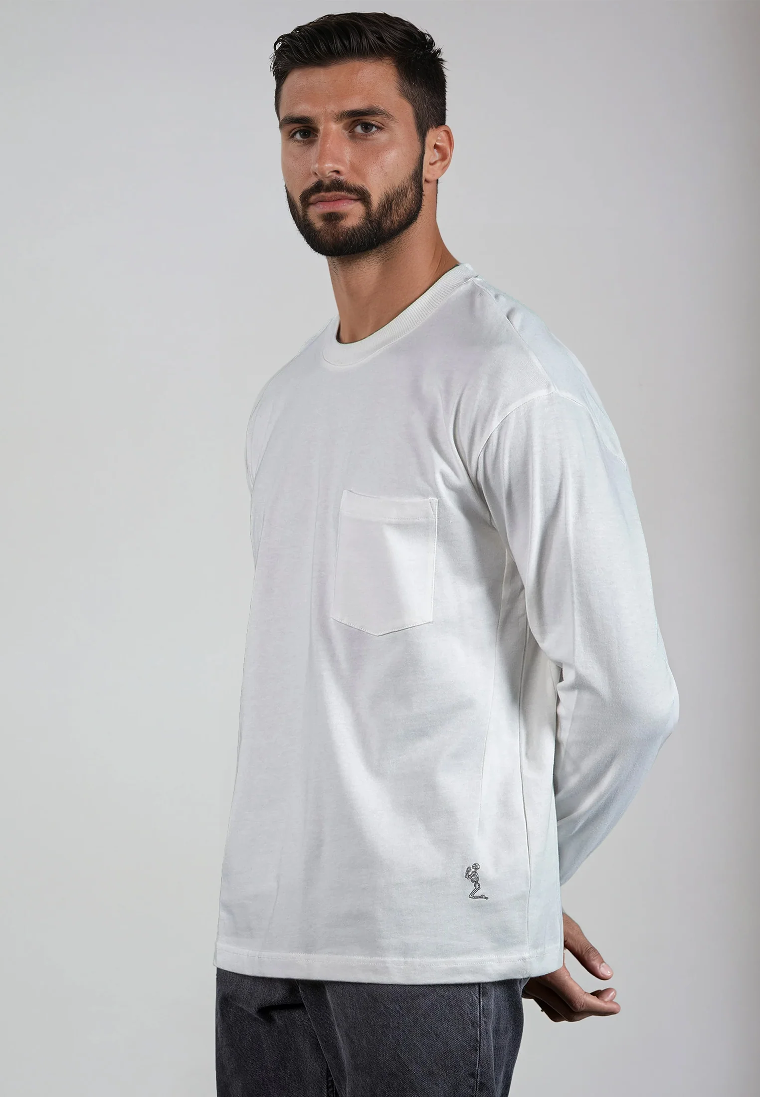 HEAVYWEIGHT LS POCKET T-SHIRT OFF WHITE - Image 3