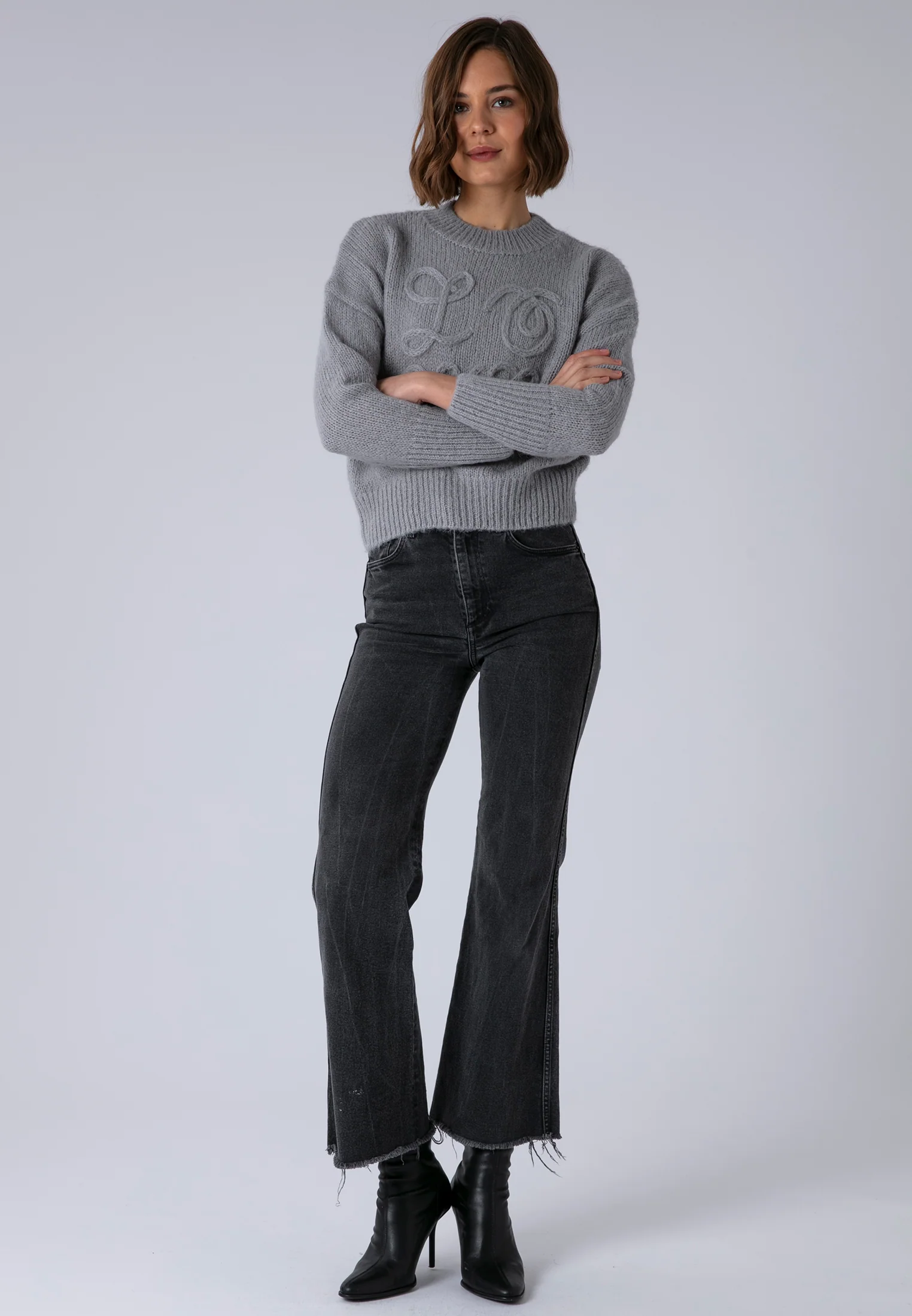LOVE JUMPER GREY MARL - Image 3