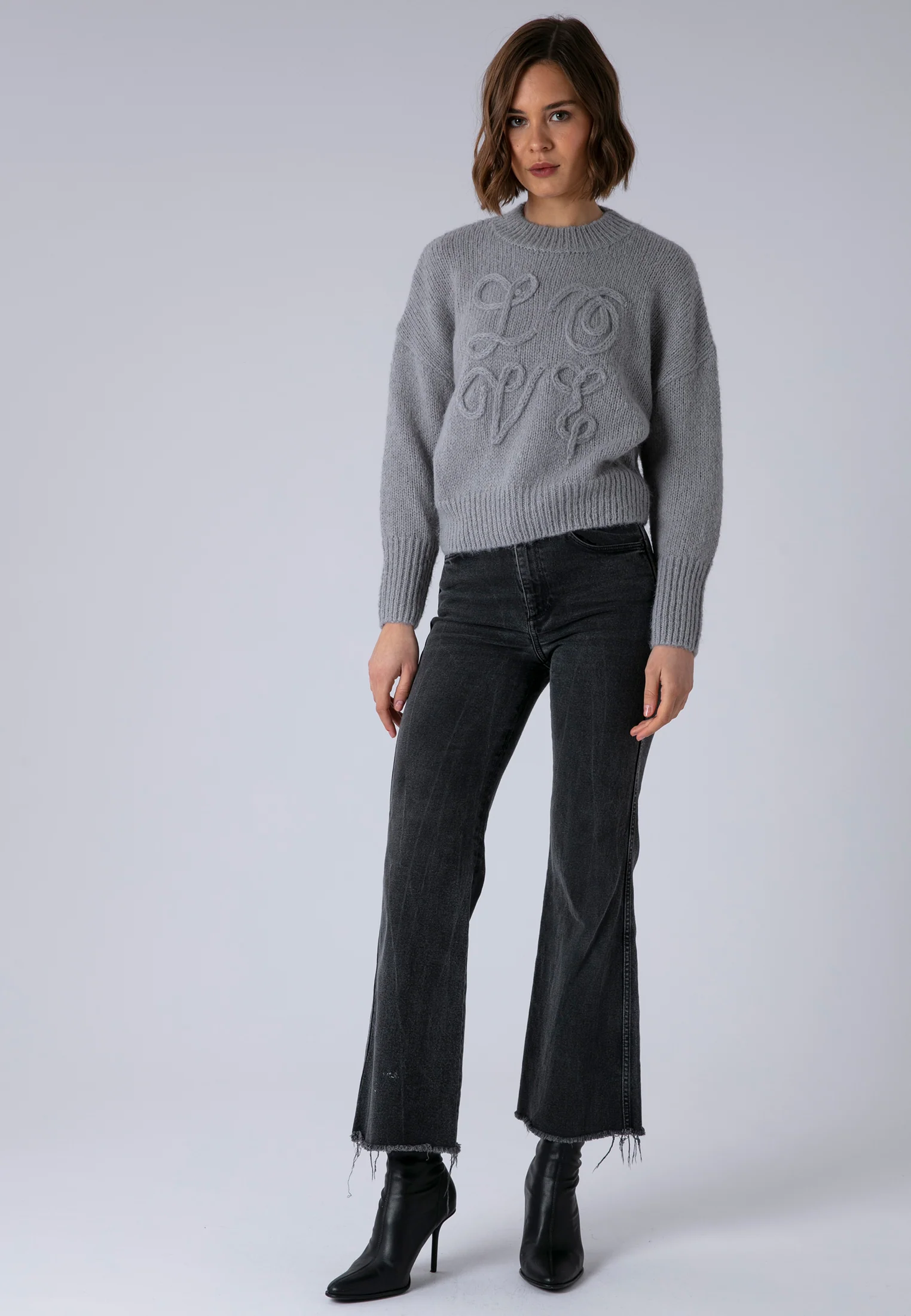 LOVE JUMPER GREY MARL - Image 6
