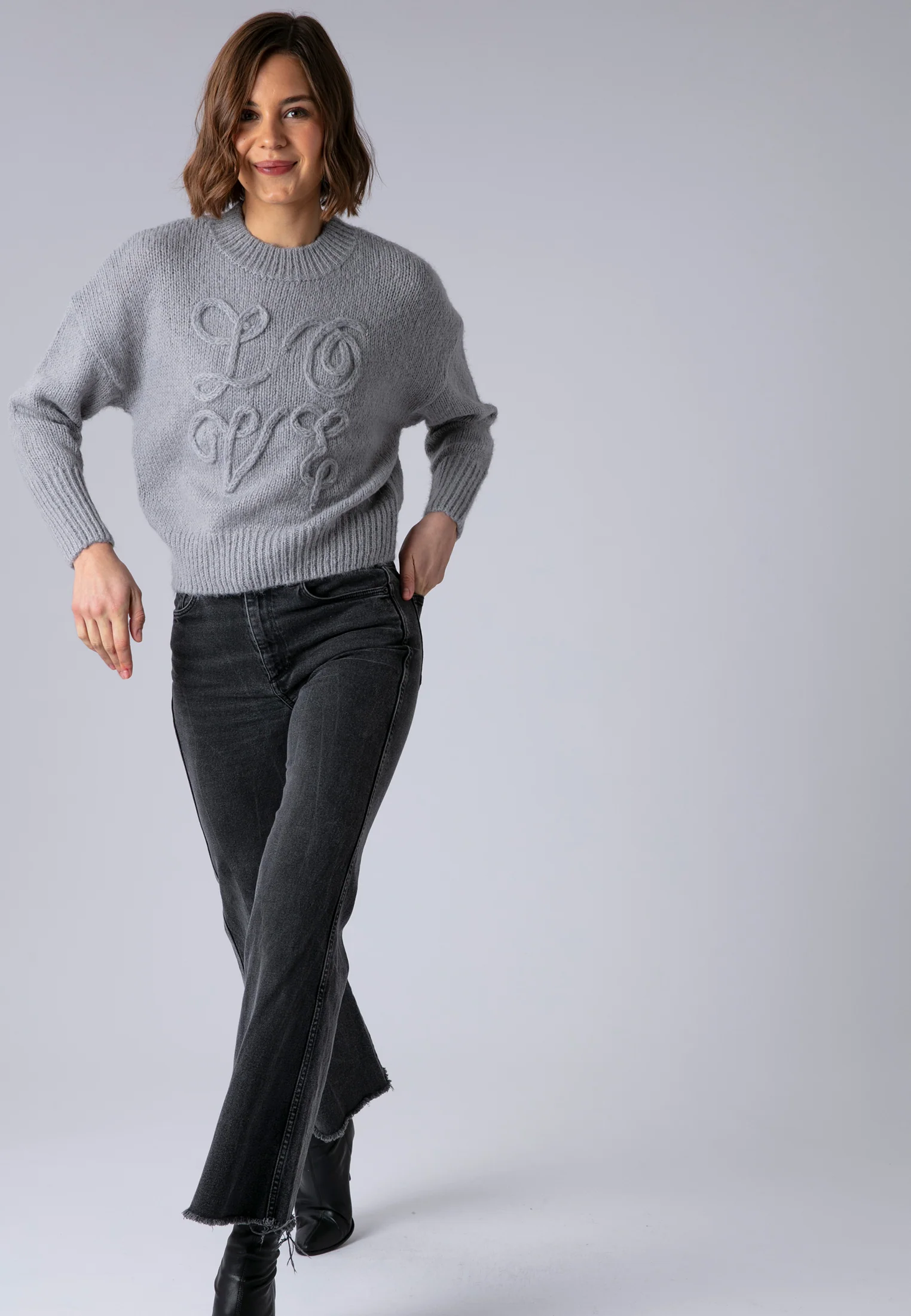 LOVE JUMPER GREY MARL - Image 7