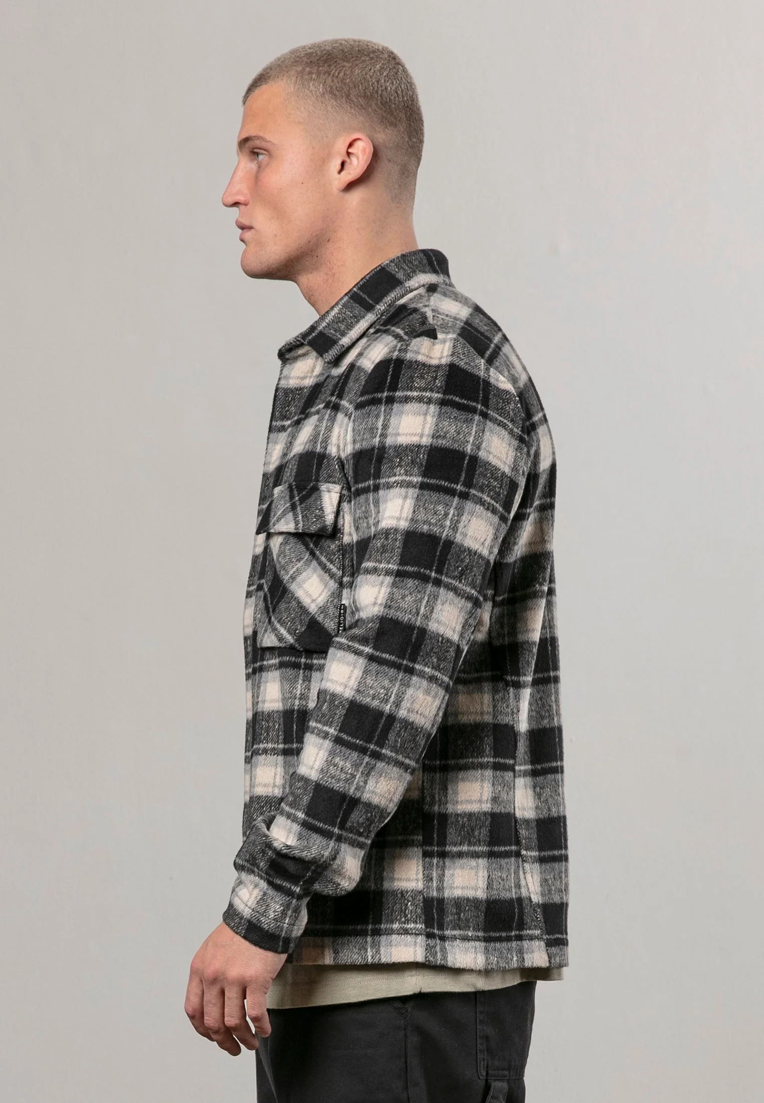 LUMBER SHIRT BLACK & OFF WHITE - Image 3