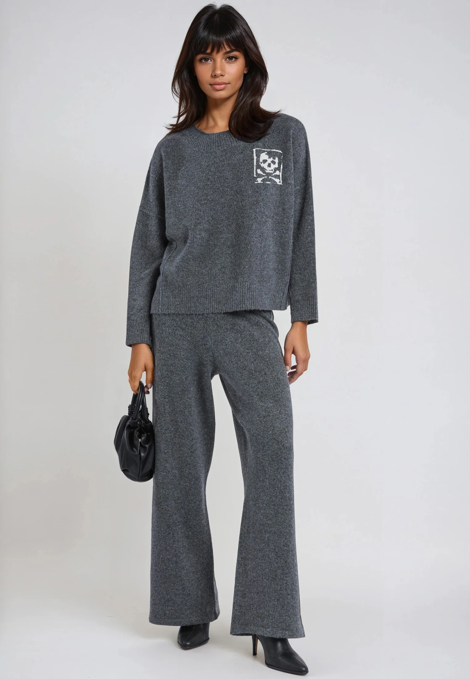 LUSCIOUS KNITTED PANT CHARCOAL - Image 2