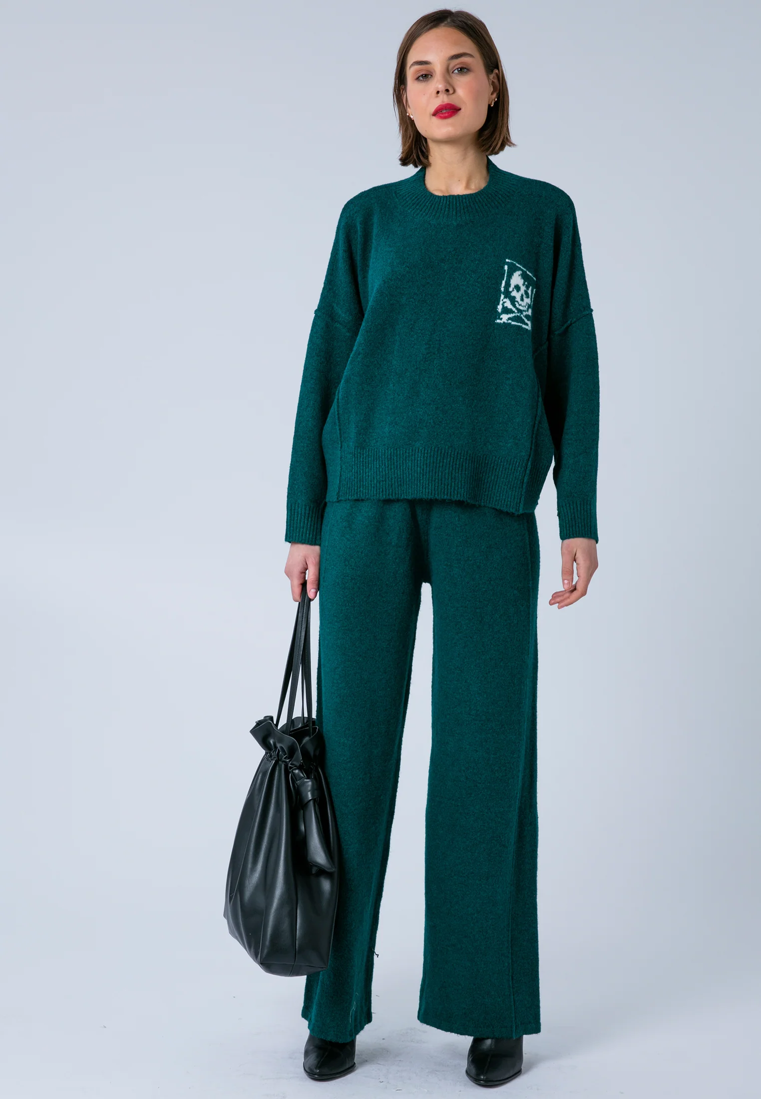 LUSCIOUS KNITTED PANT FOREST GREEN - Image 2