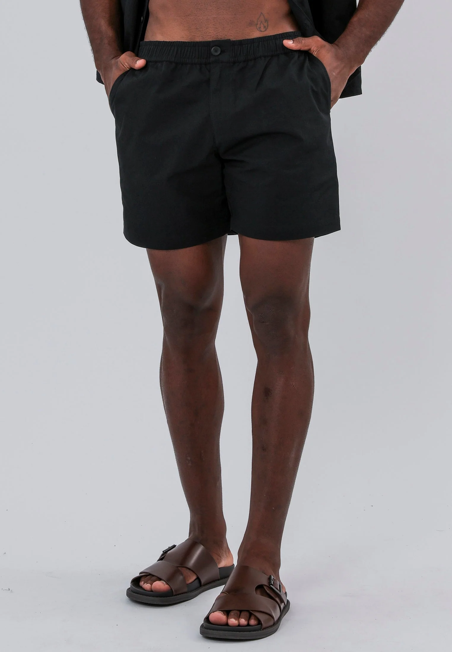 MARBELLA ELASTICATED HOLIDAY SHORTS JET BLACK - Image 3