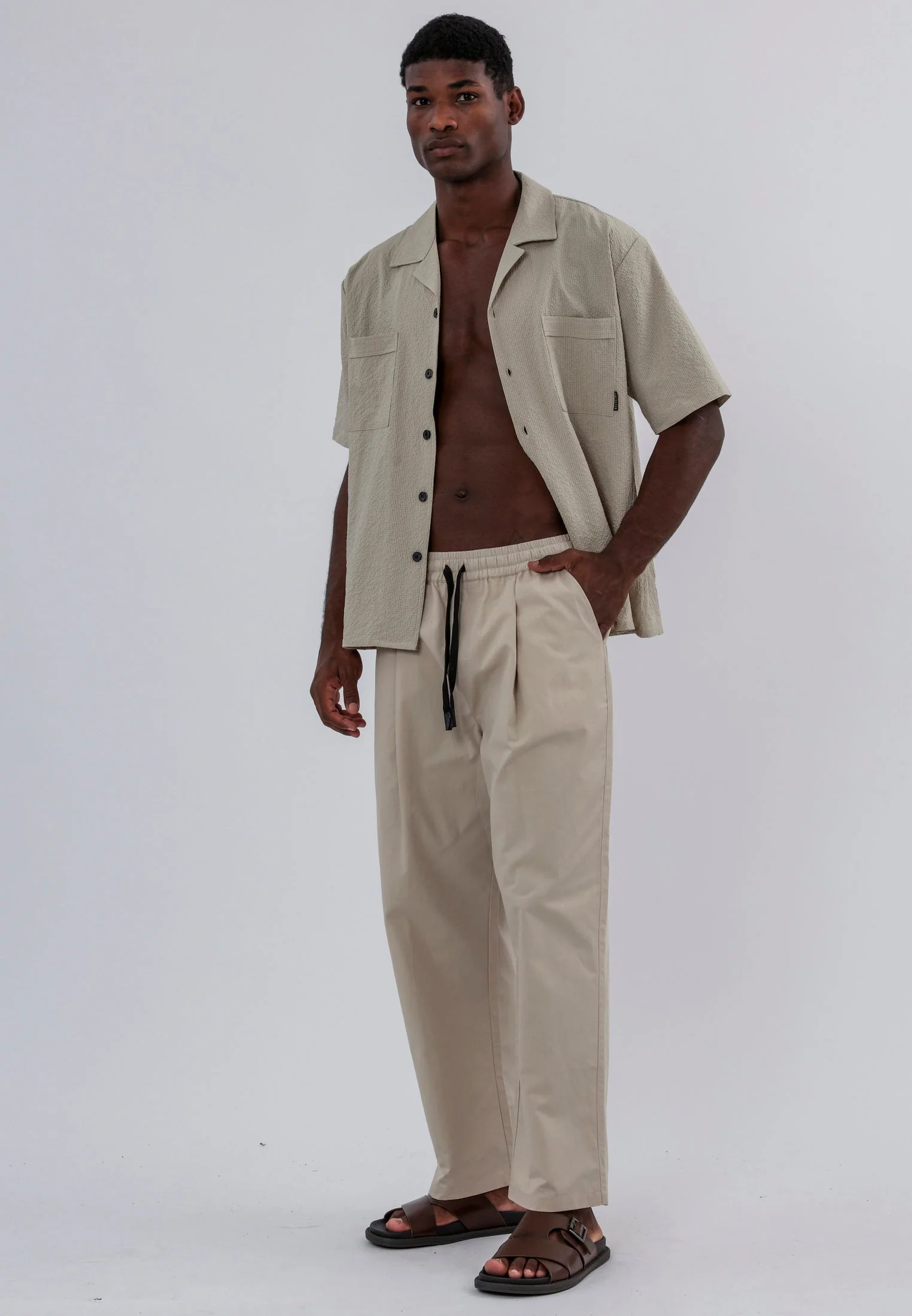 MARBELLA PLEATED HOLIDAY TROUSERS DUNE - Image 6
