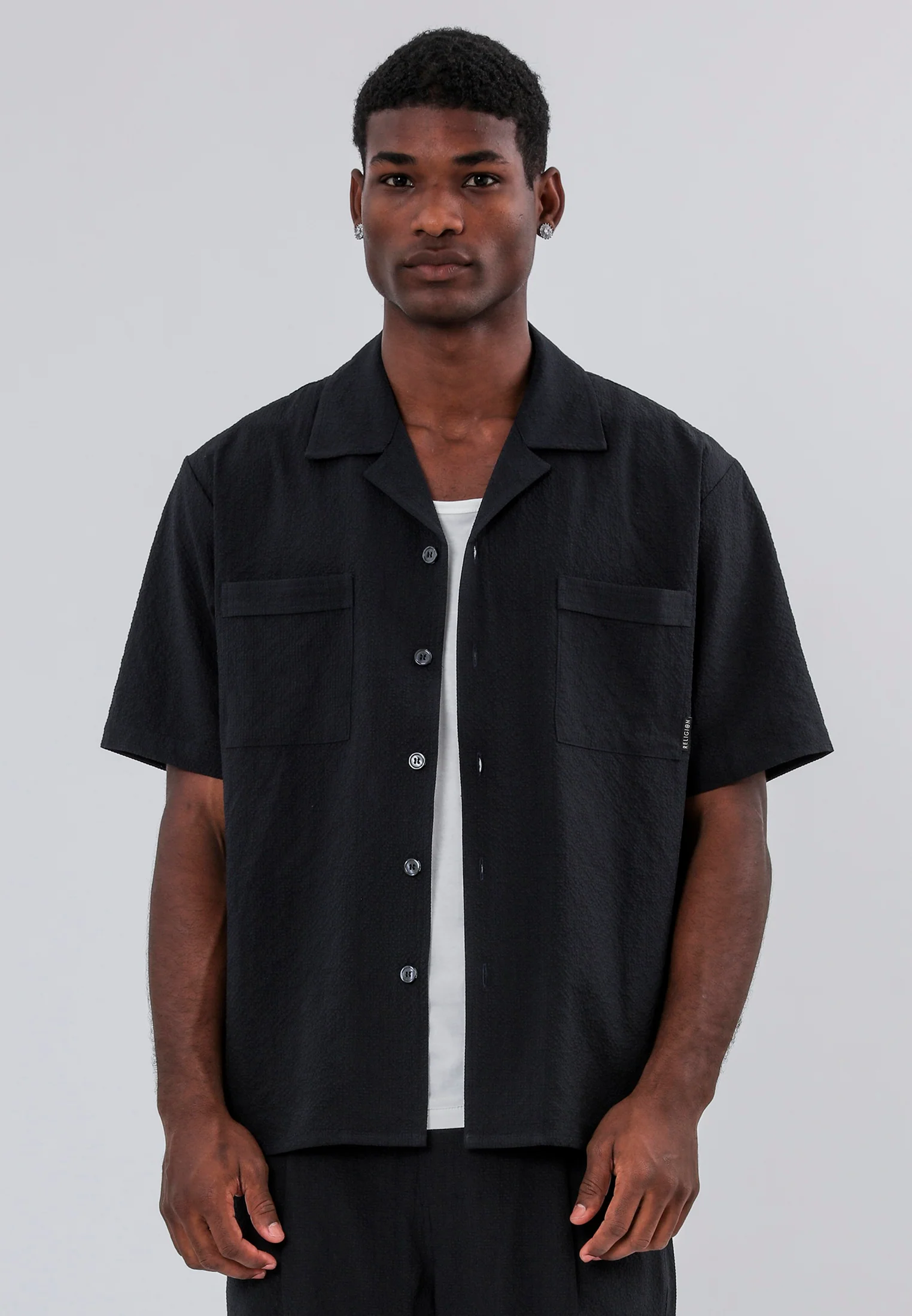 MONACO DOUBLE POCKET HOLIDAY SHIRT MIDNIGHT - Image 3