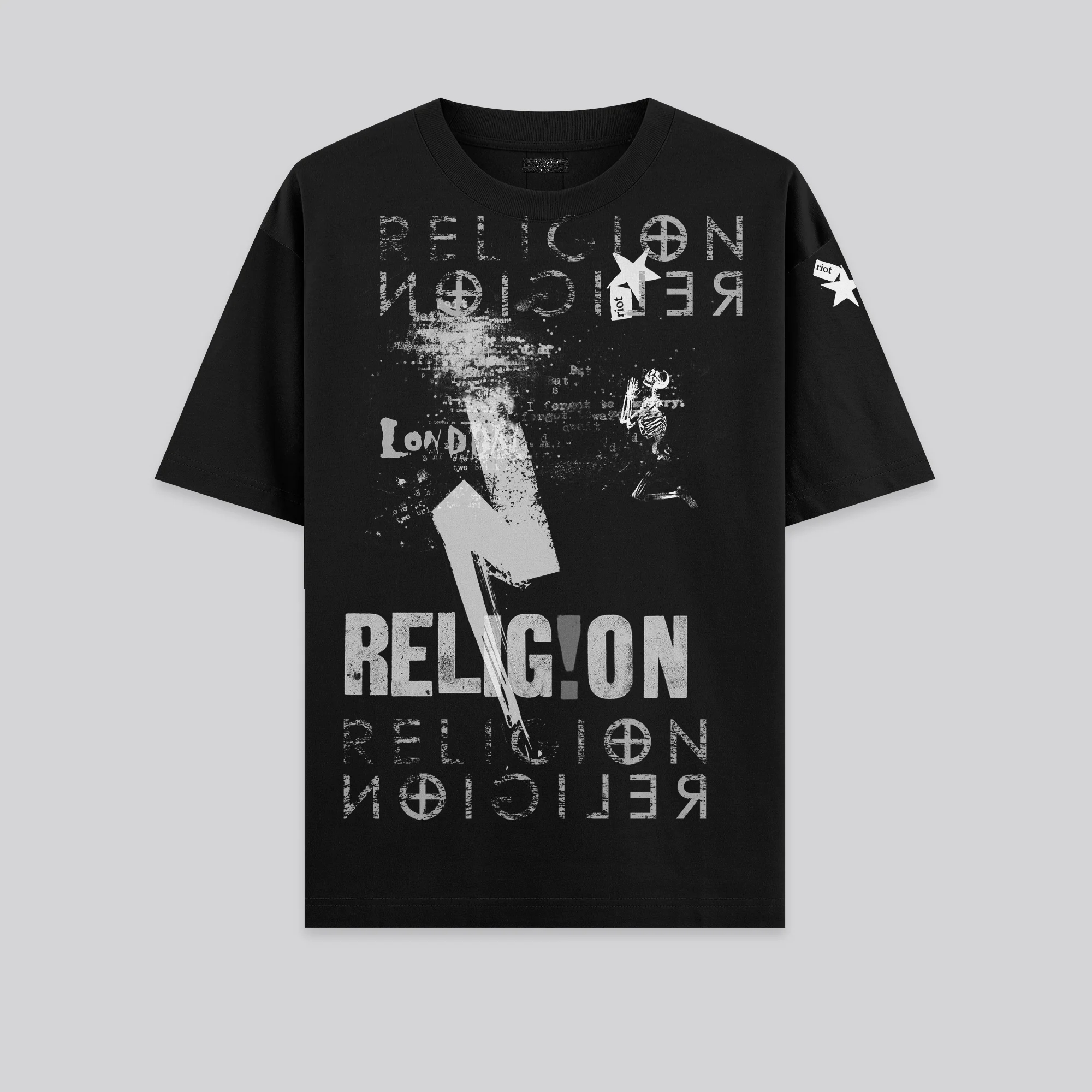 MONTAGE COLOUR T-SHIRT BLACK - Image 6