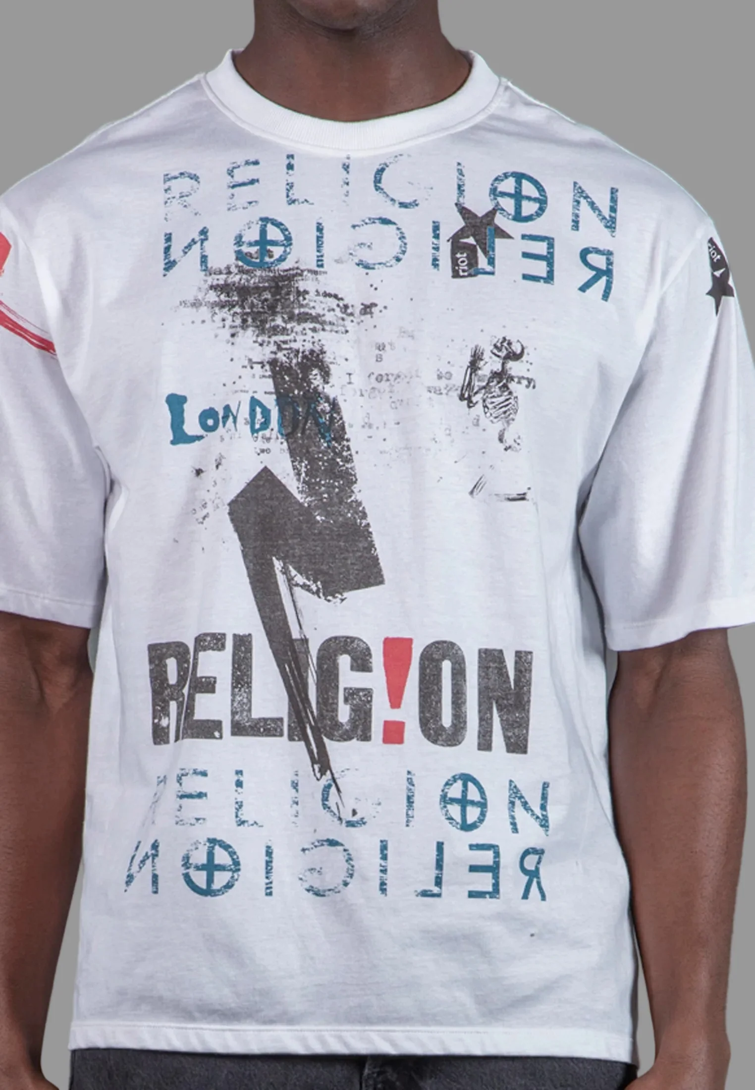 MONTAGE COLOUR T-SHIRT WHITE - Image 3