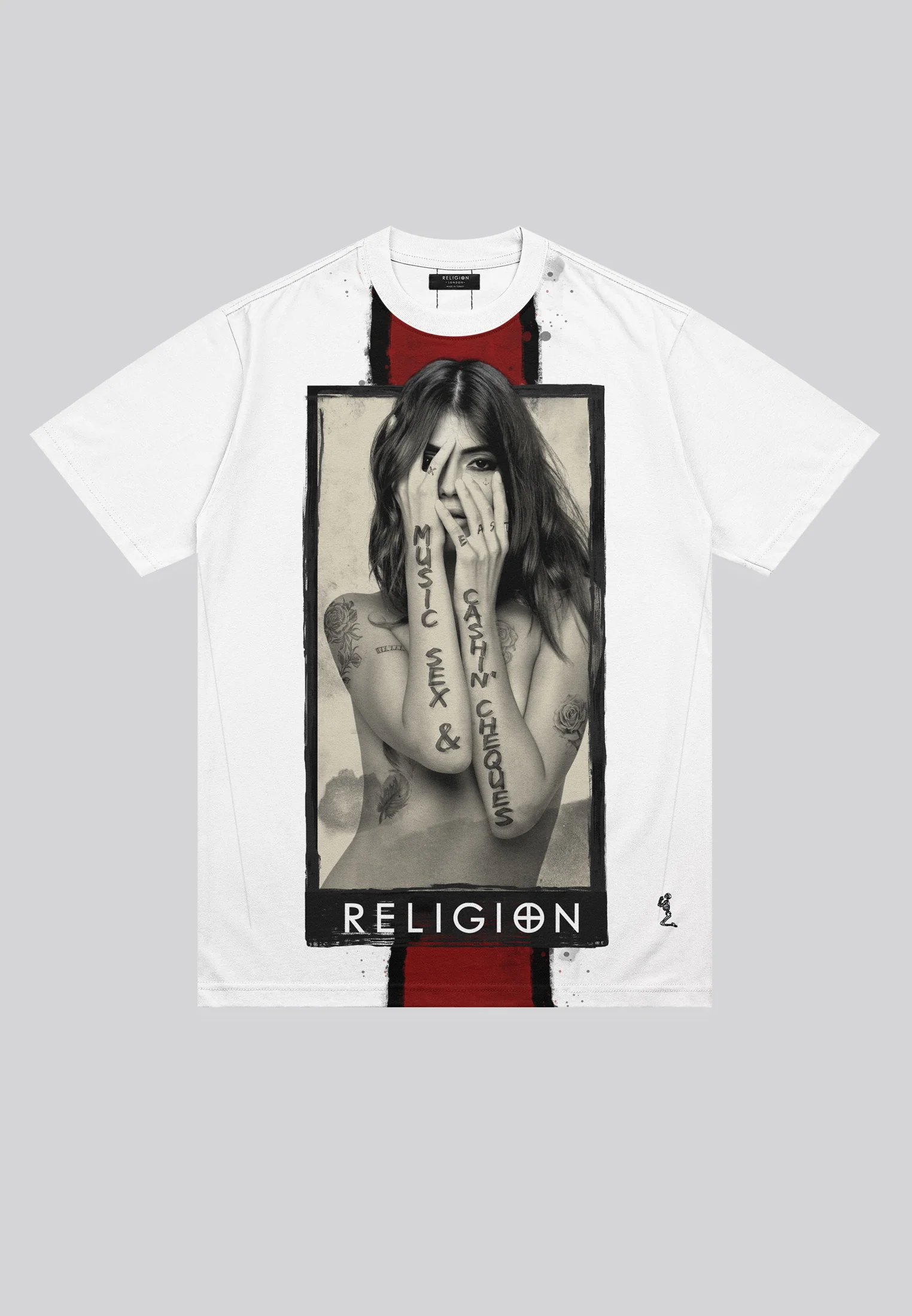 MUSIC SEX & CASHIN CHEQUES WHITE T-SHIRT - Image 2