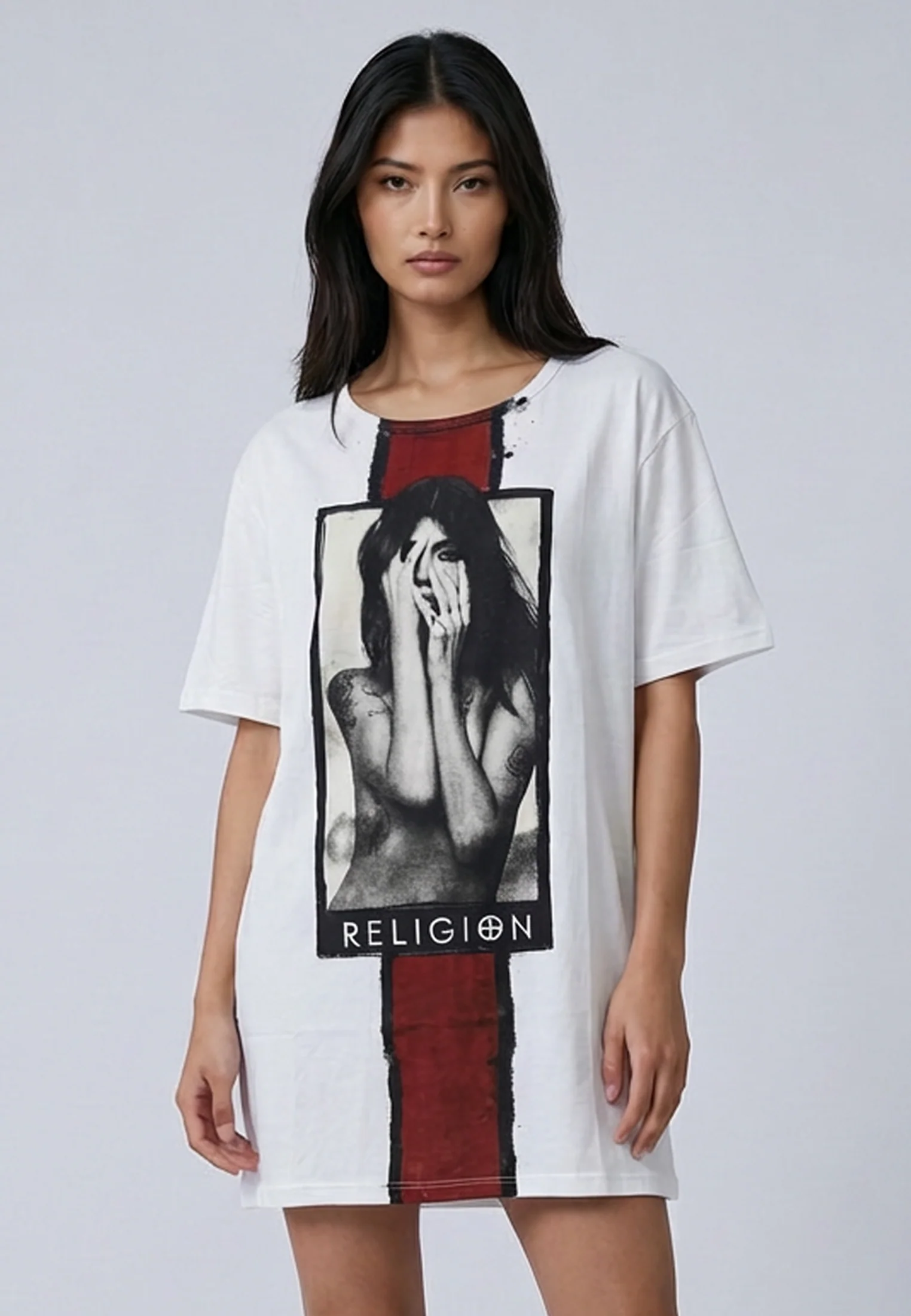 MUSIC, SEX N CASHIN CHEQUES DRESS WHITE