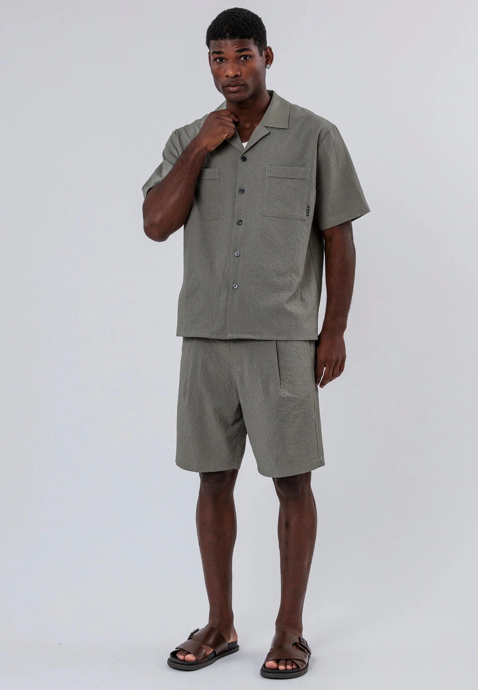 MYKONOS DOUBLE POCKET HOLIDAY SHIRT MOSS GREEN - Image 6