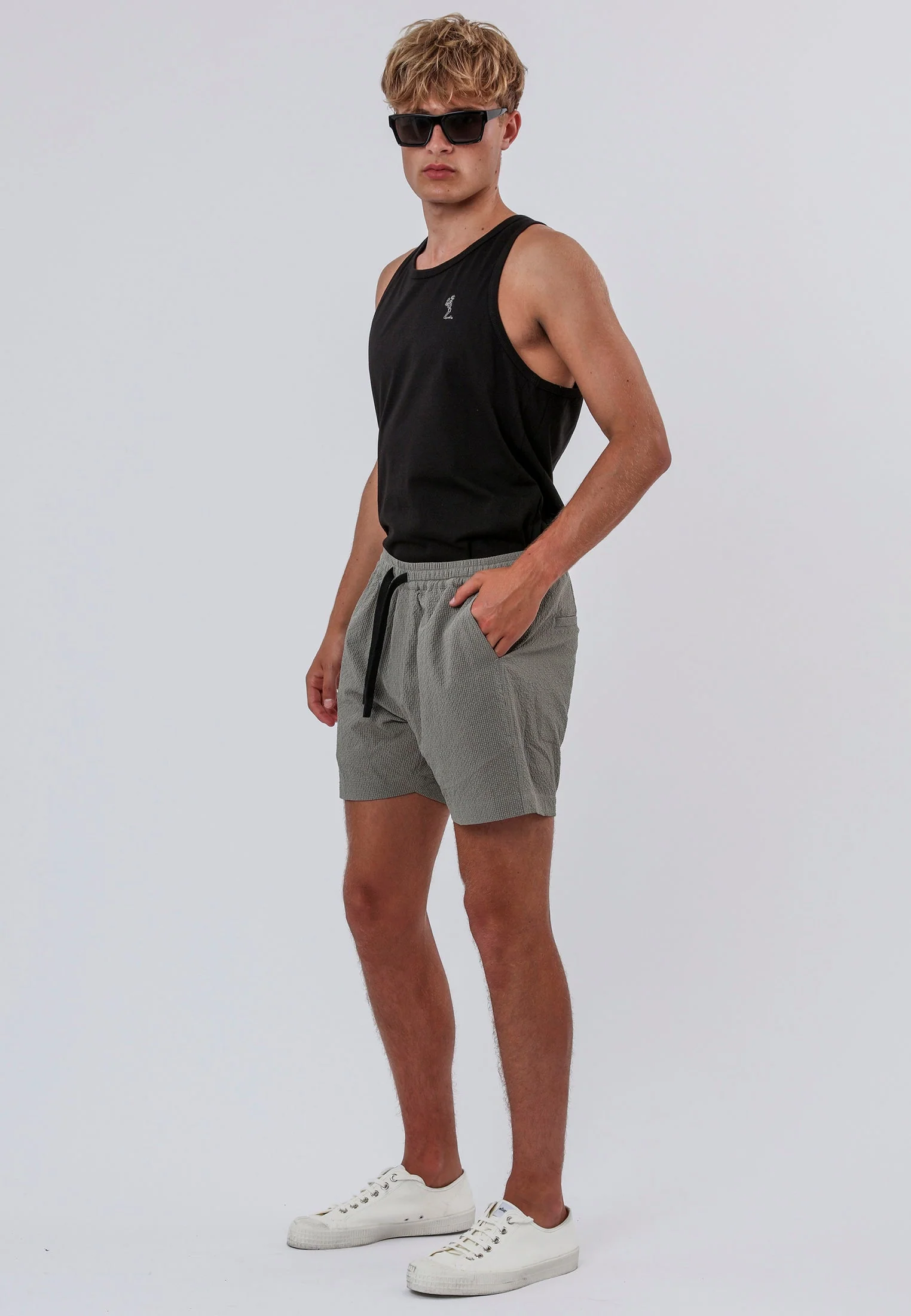 MYKONOS ELASTICATED CHINOS HOLIDAY SHORT MOSS GREEN - Image 5
