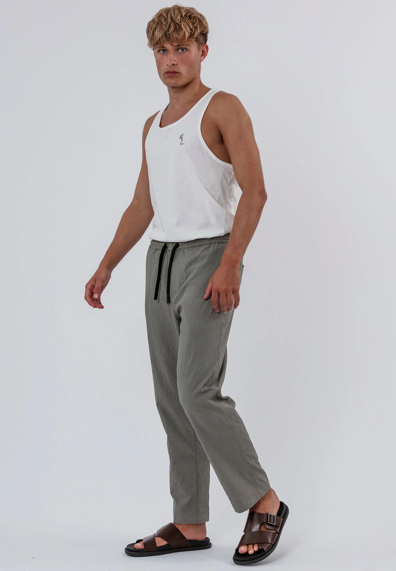 MYKONOS ELASTICATED HOLIDAY CHINOS MOSS GREEN - Image 7