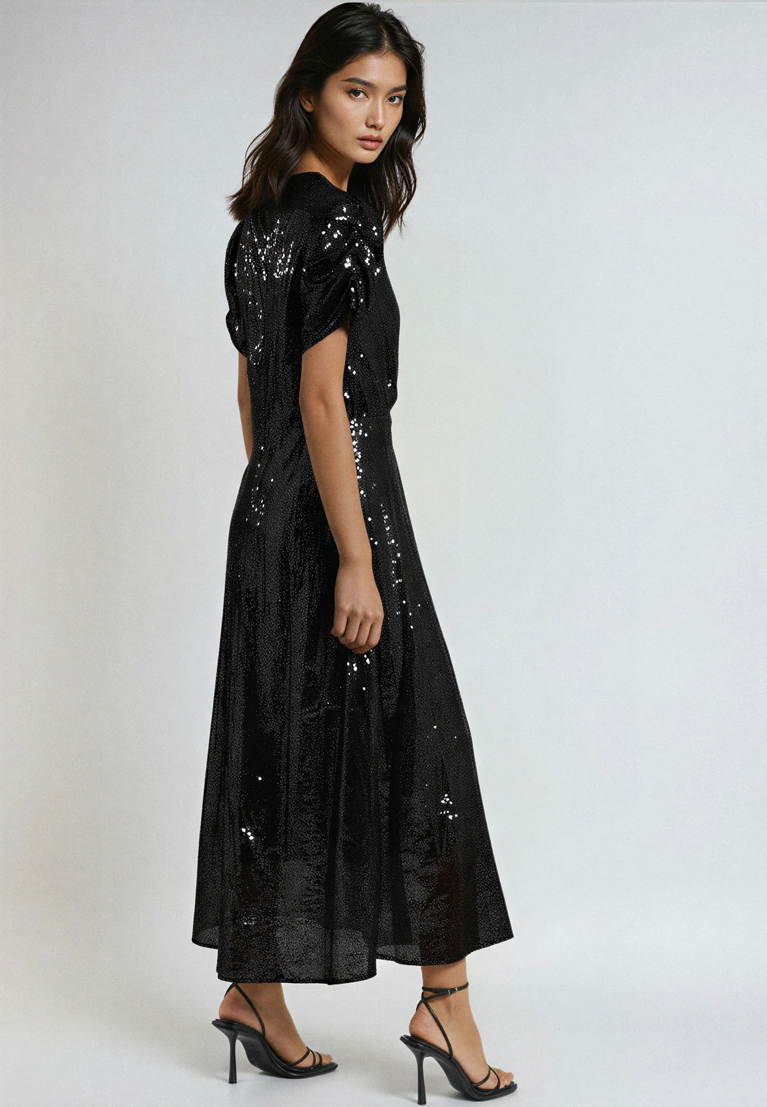 NAOMI DRESS BLACK SEQUIN - Image 3
