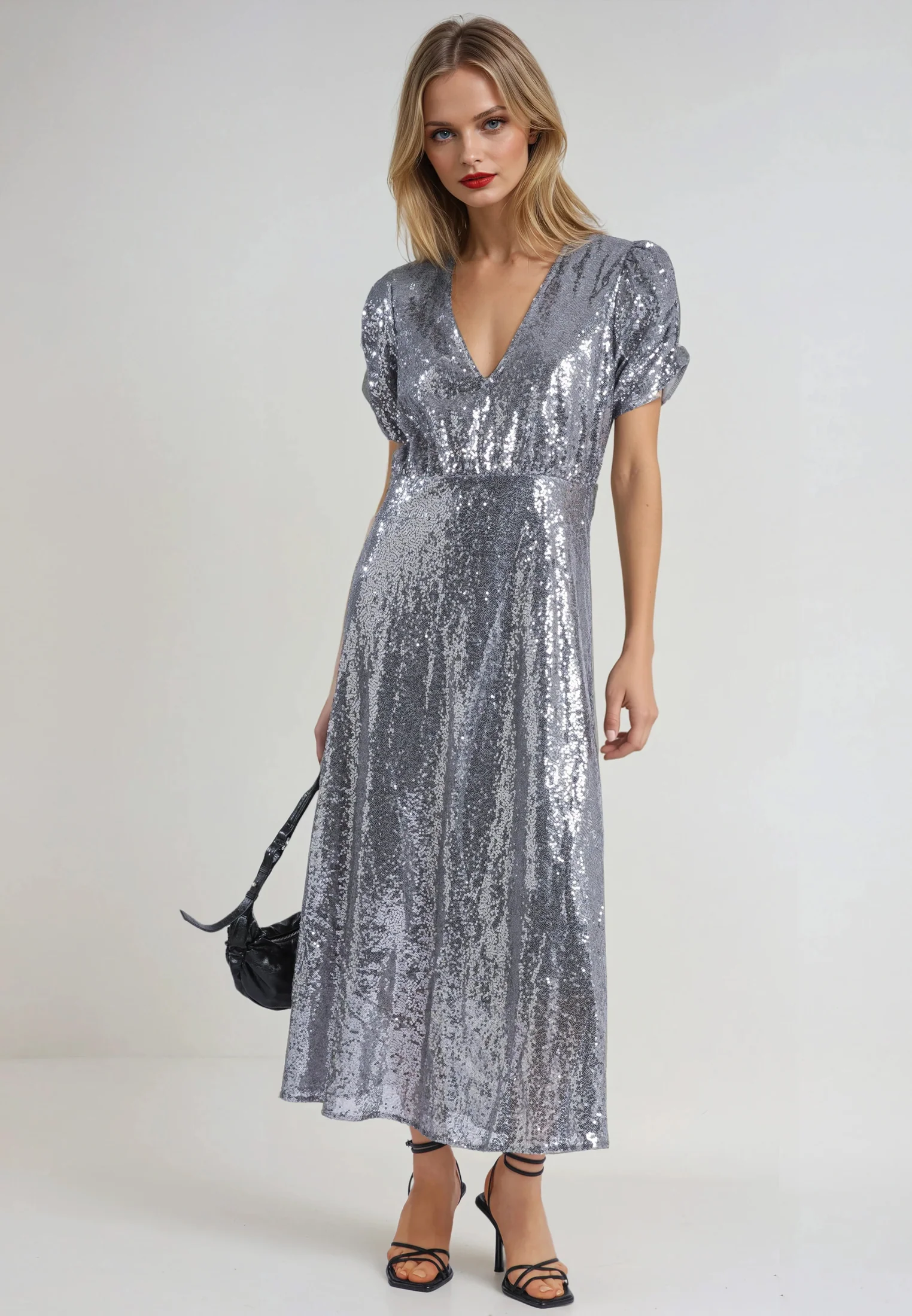 NAOMI DRESS SILVER SEQUIN
