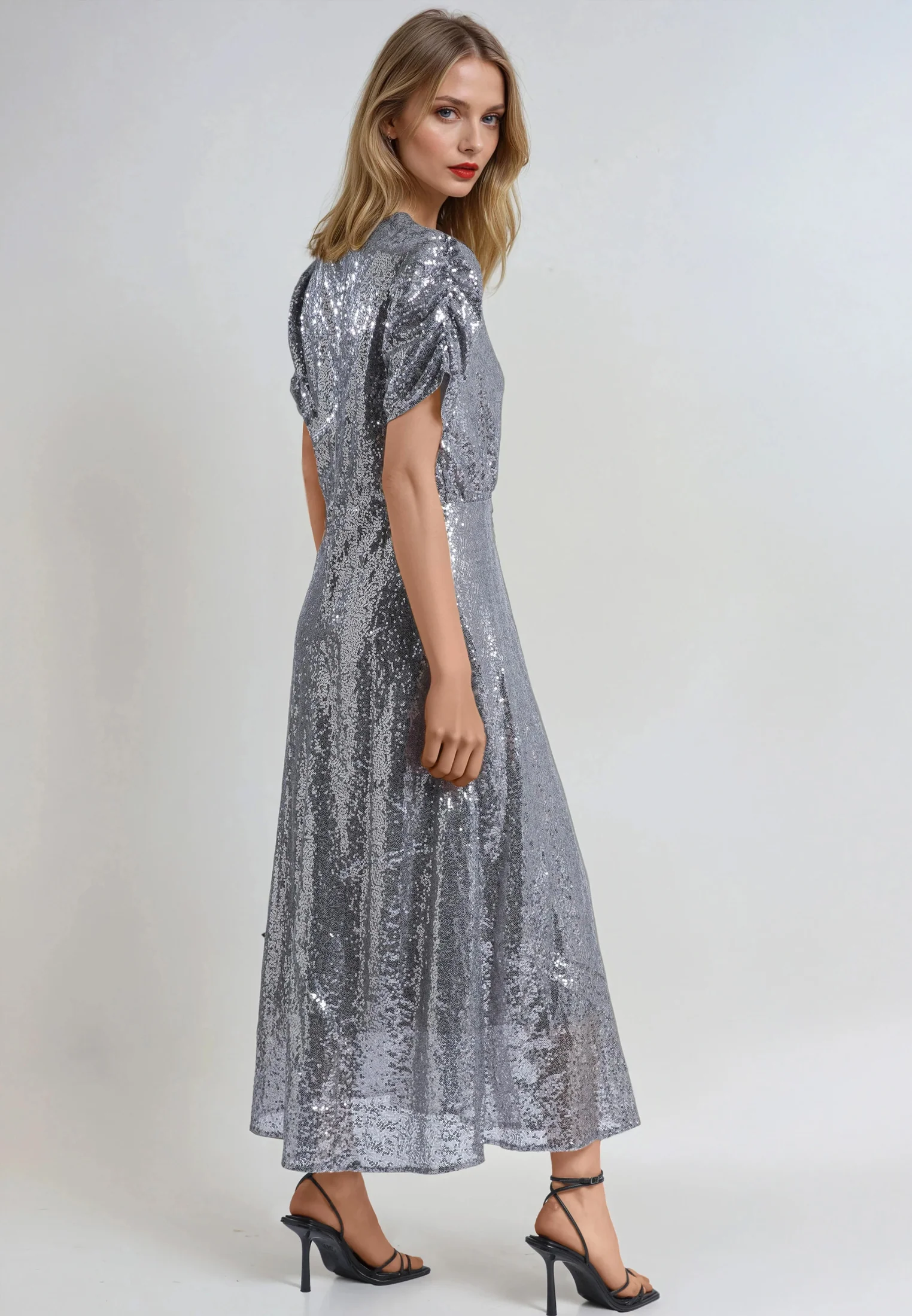 NAOMI DRESS SILVER SEQUIN - Image 5
