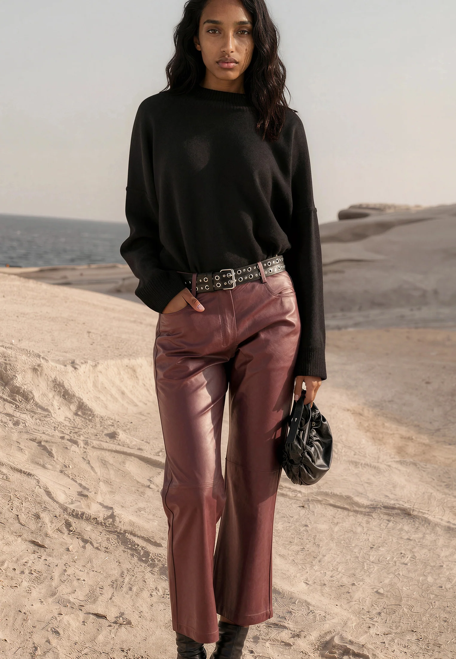 NEBULA TROUSERS OXBLOOD - Image 3
