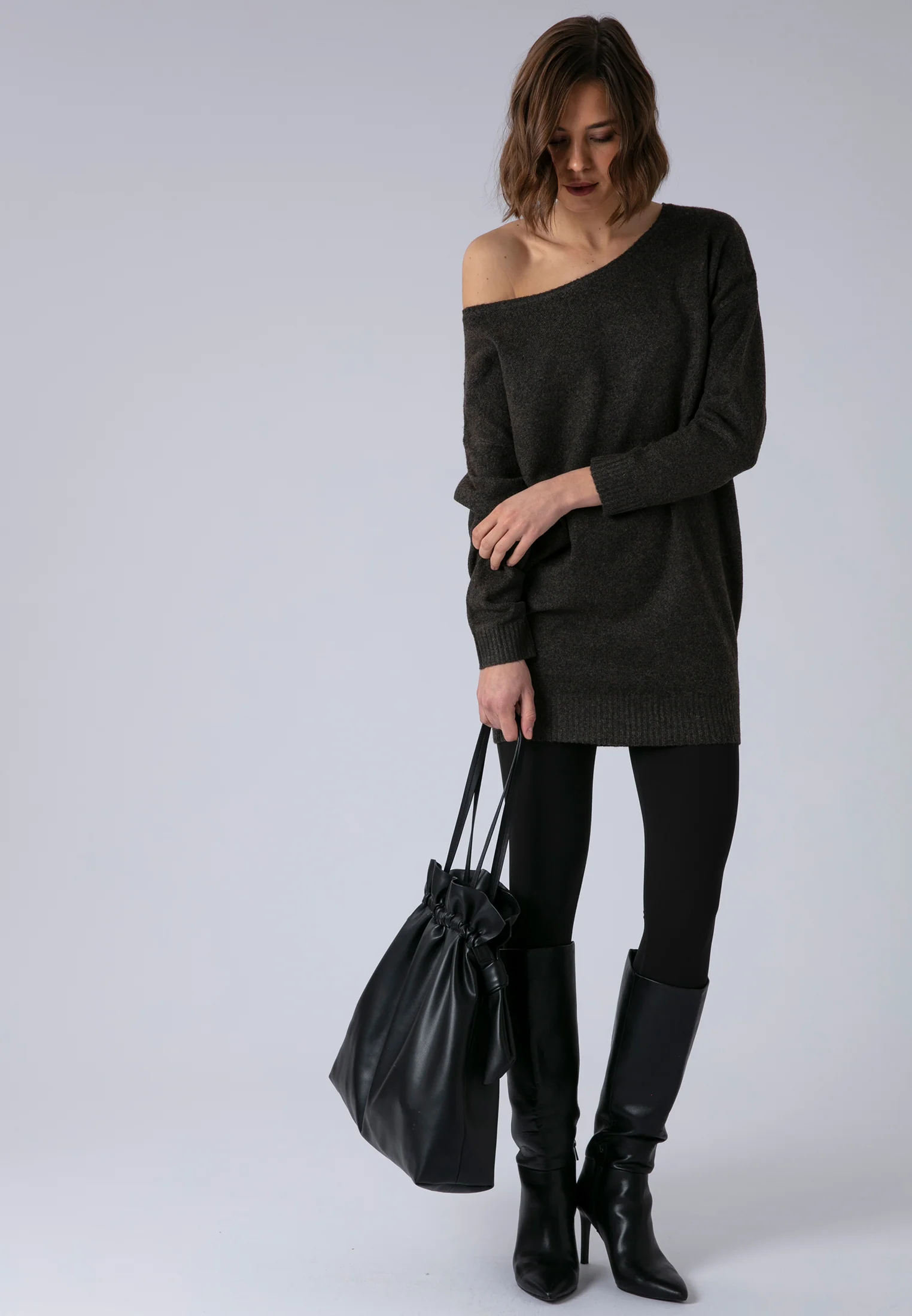NEBULA DRESS DARK BROWN - Image 5