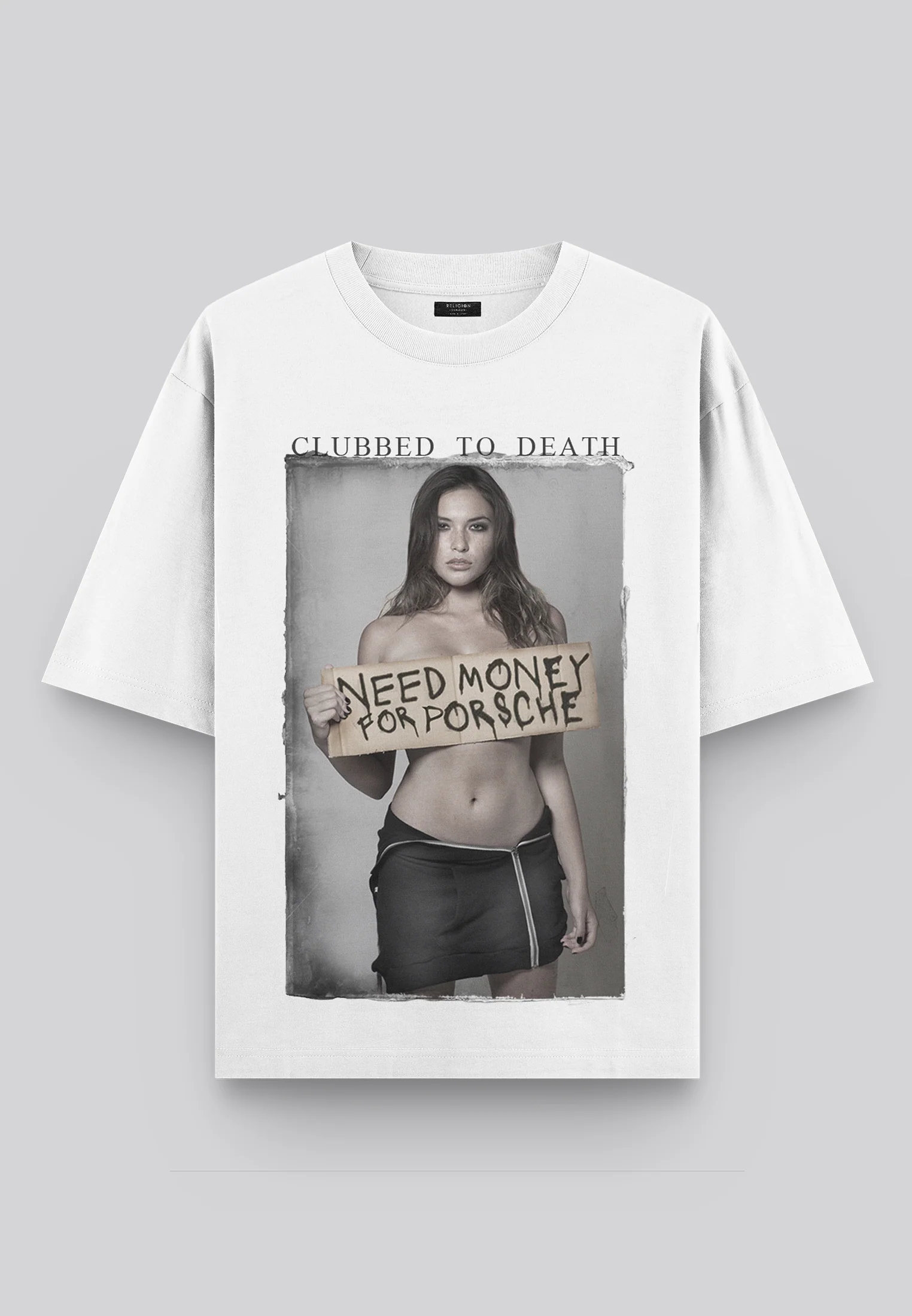 NEED MONEY OVERSIZED T-SHIRT WHITE - Image 3