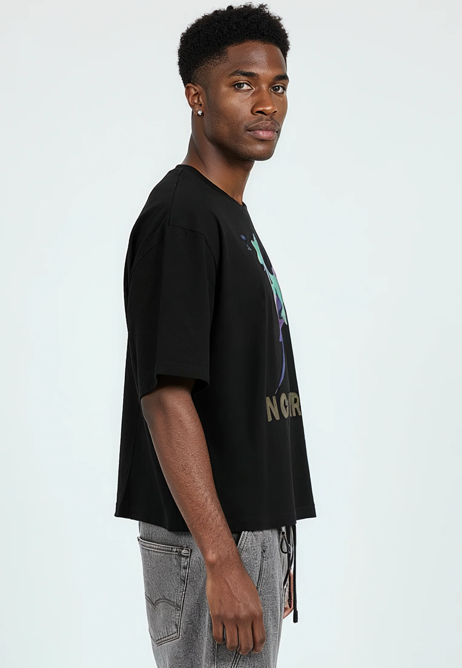 NO HEROES CROP T-SHIRT BLACK - Image 4
