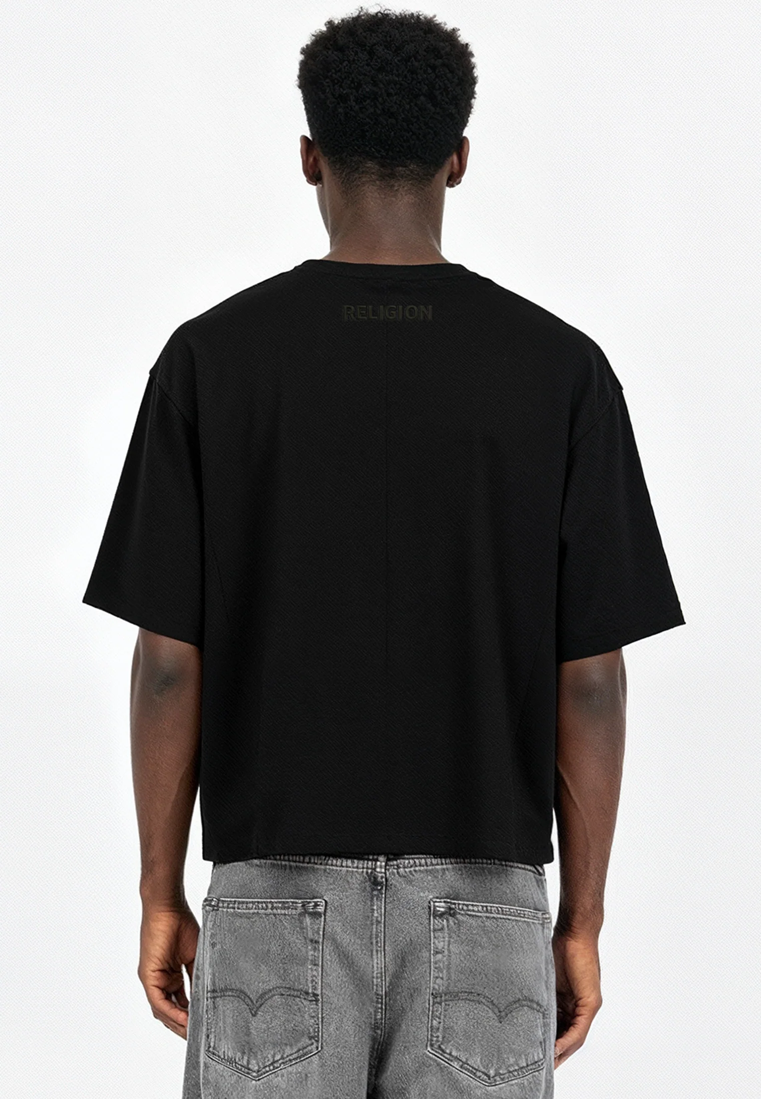 NO HEROES CROP T-SHIRT BLACK - Image 5