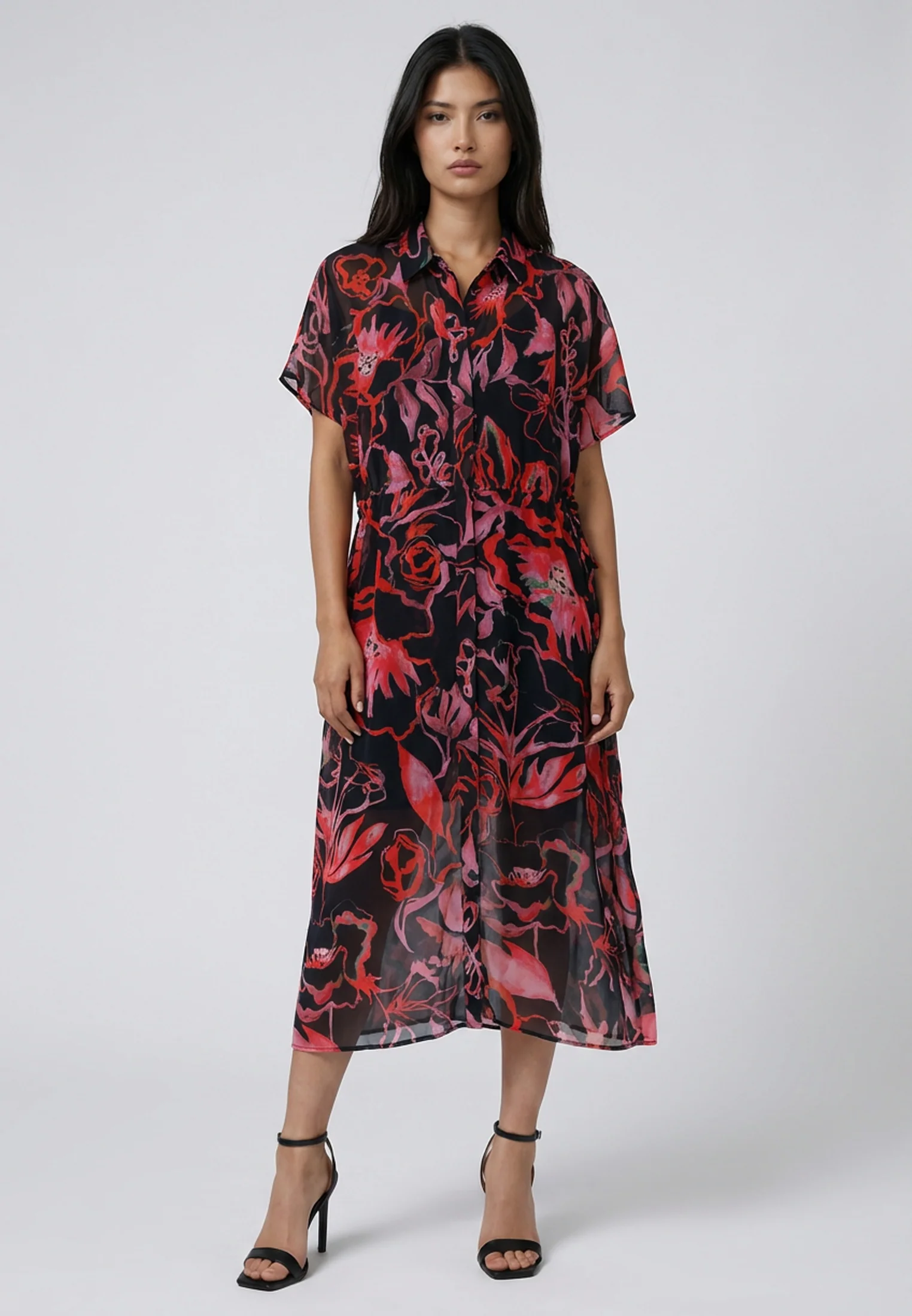 NOBLE SHIRTDRESS RISE POPPY RED - Image 3