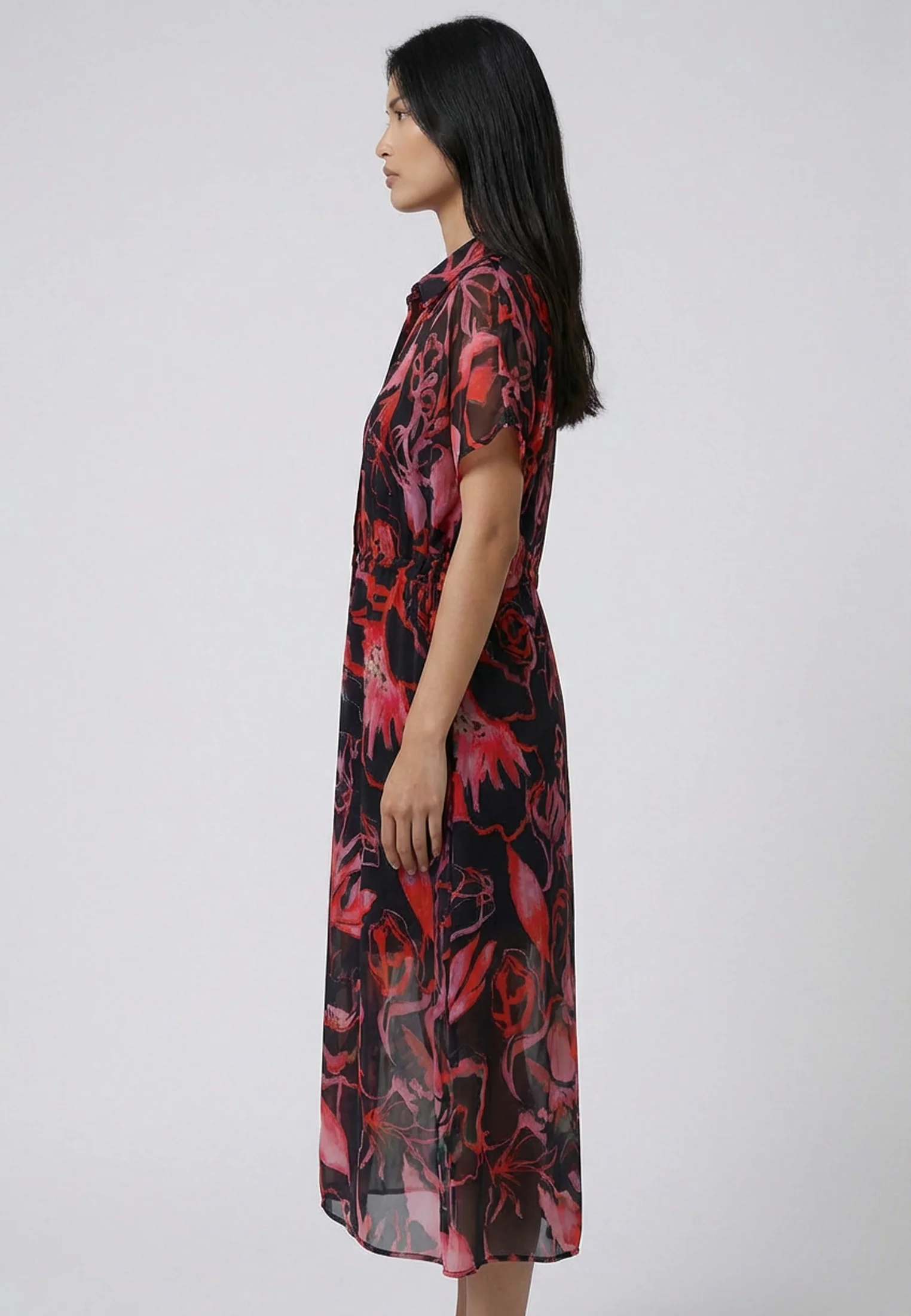NOBLE SHIRTDRESS RISE POPPY RED - Image 5