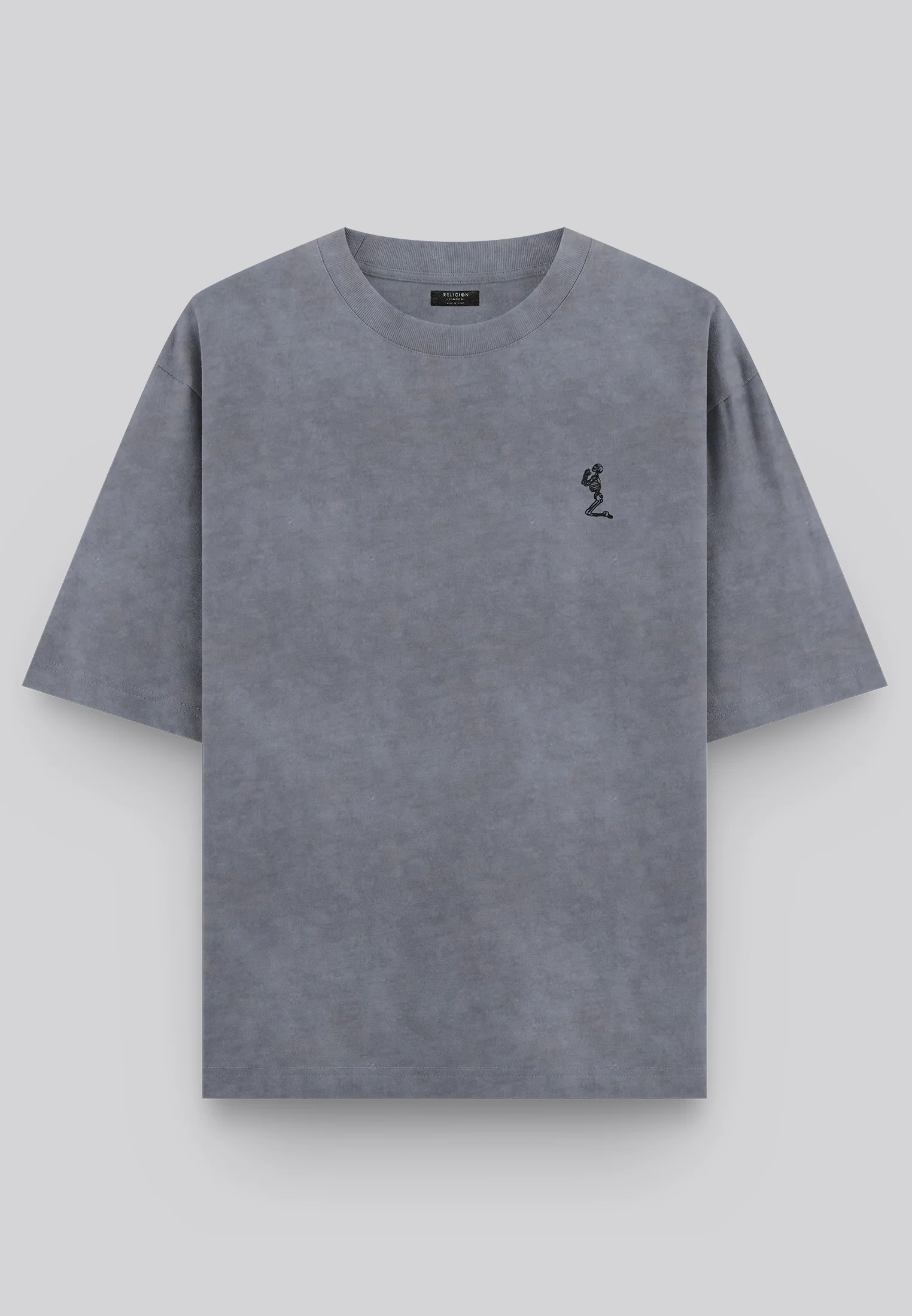 OIL WASH T-SHIRT WASHED GREY - Image 6