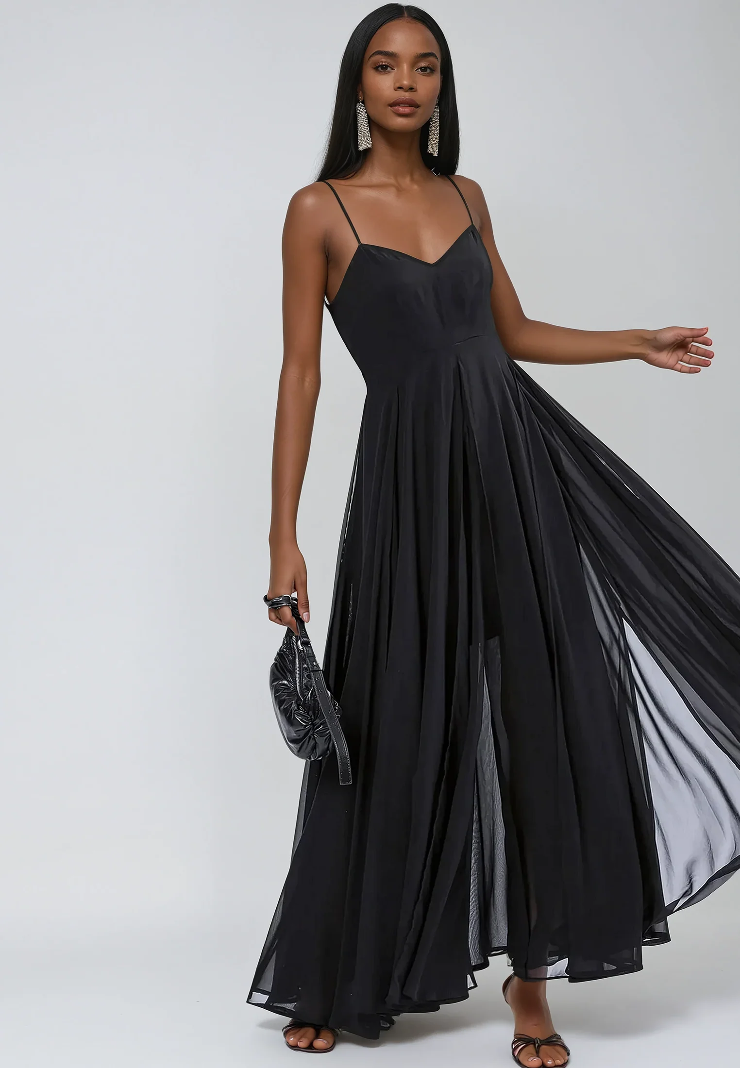 OLSEN MAXI DRESS BLACK - Image 4