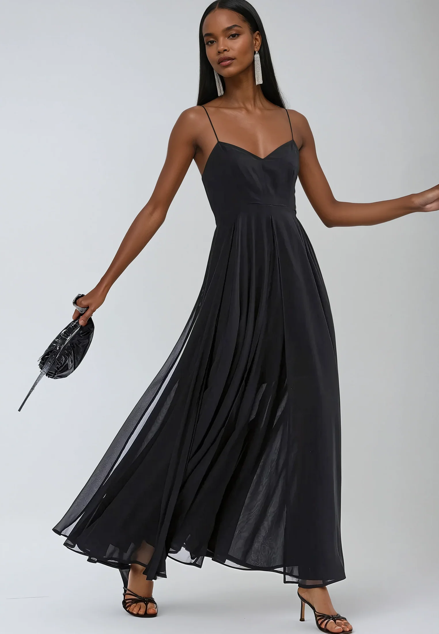 OLSEN MAXI DRESS BLACK - Image 5