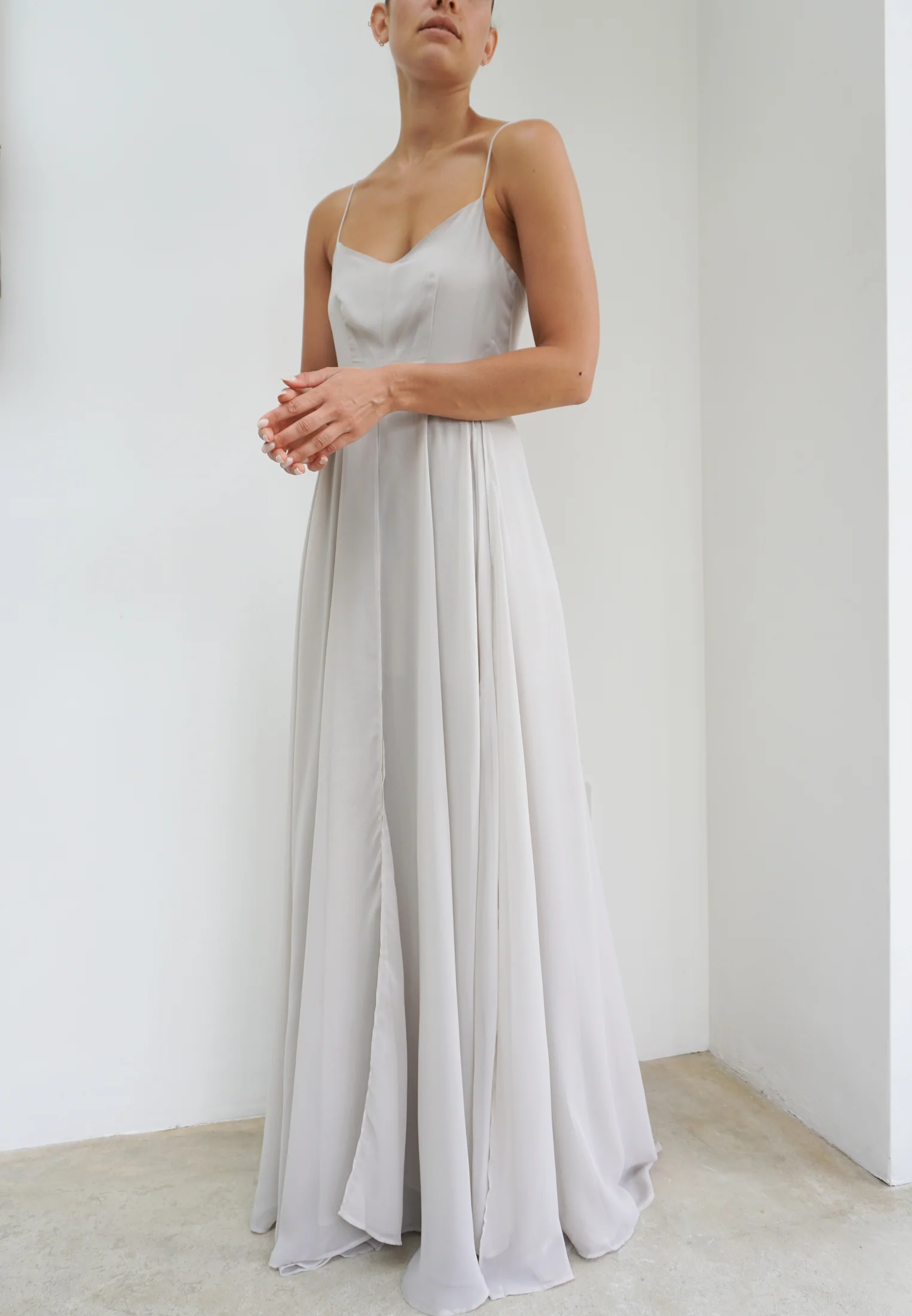 OLSEN MAXI DRESS FEATHER GREY - Image 8