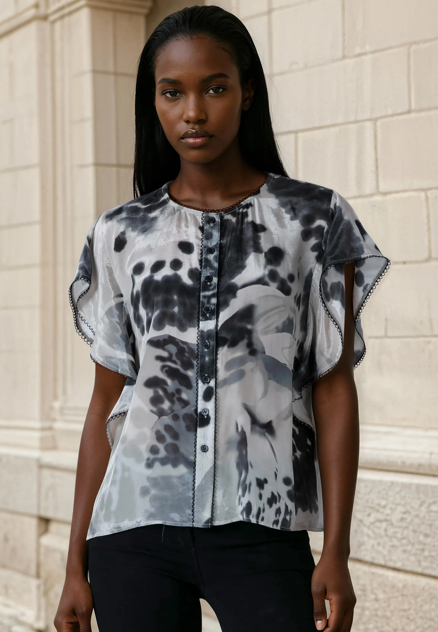 ARA TOP ORCHID BLACK