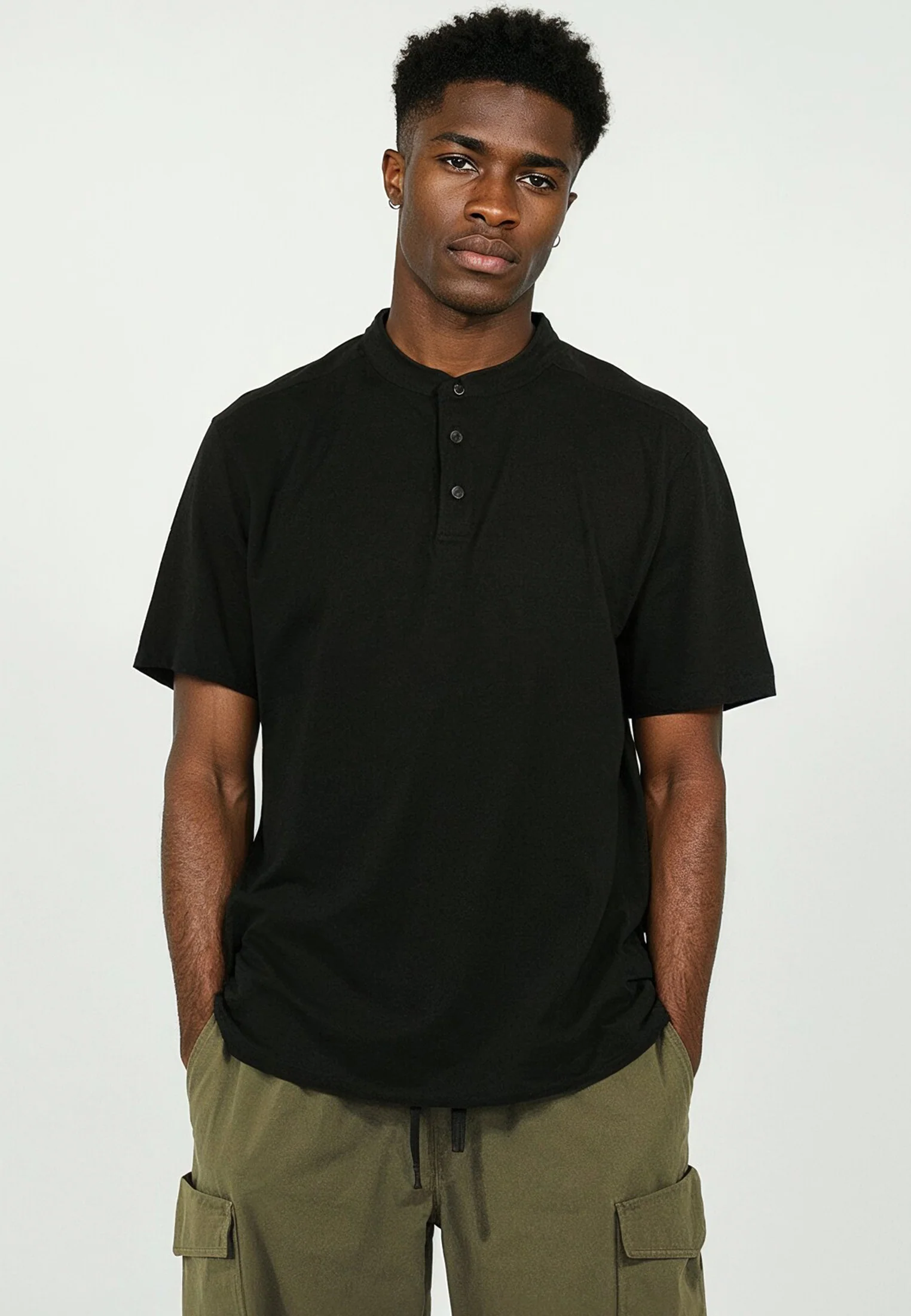 ORSON SLUB POLO BLACK - Image 3