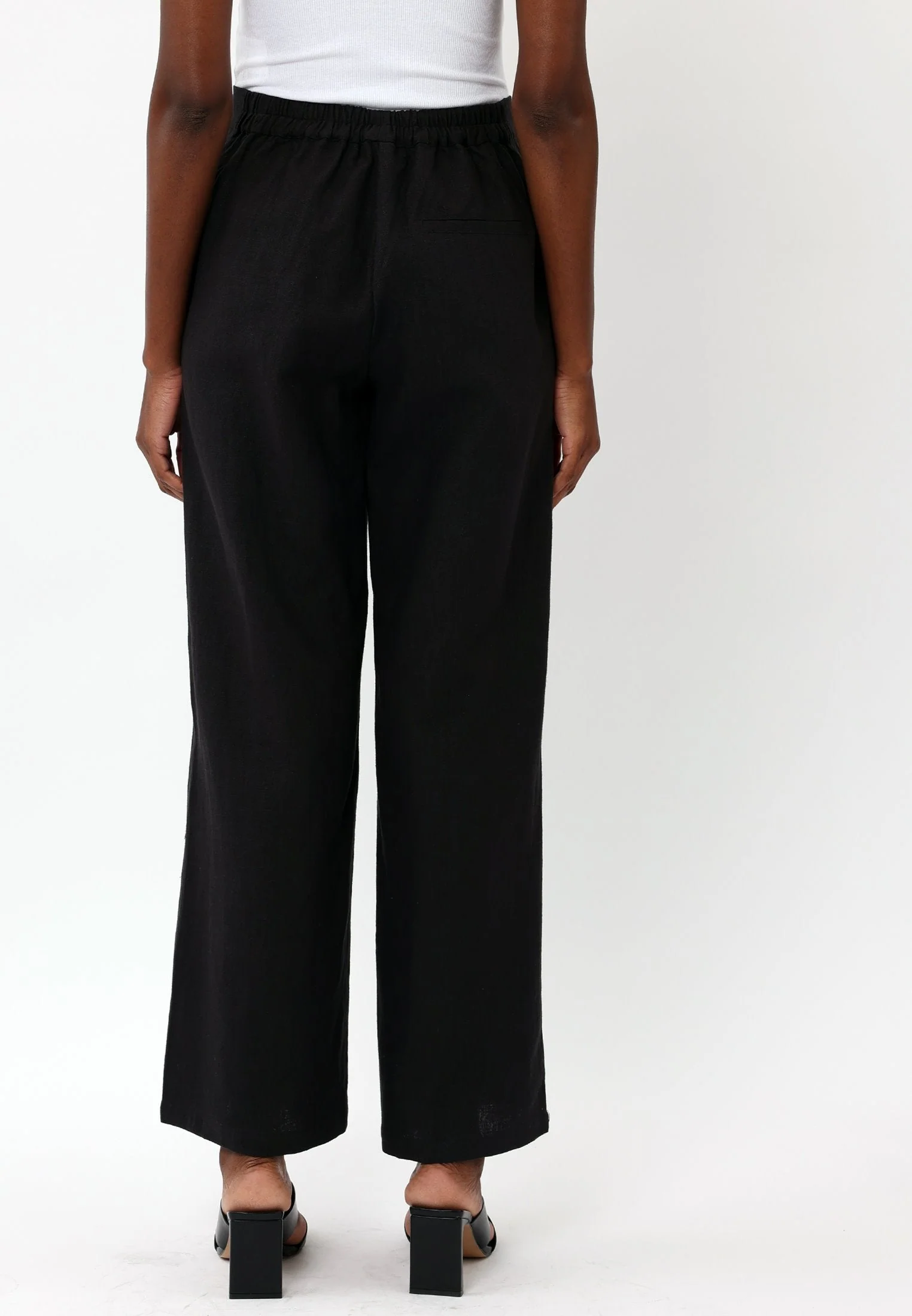 OUTLINE BLACK WIDE LEG TROUSERS - Image 3