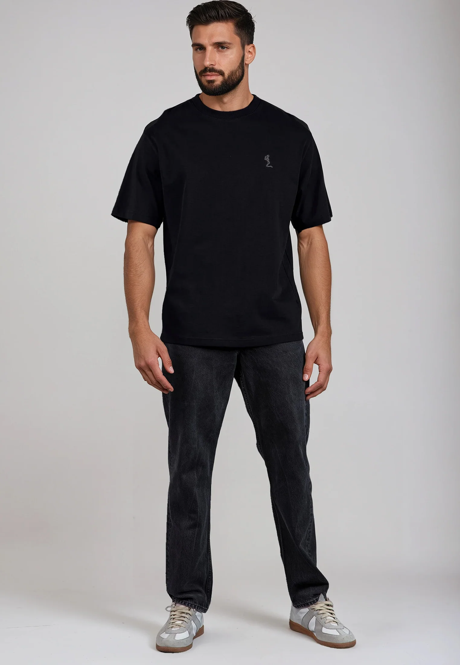 OVERSIZED HEAVY BLOCK T-SHIRT JET BLACK - Image 4