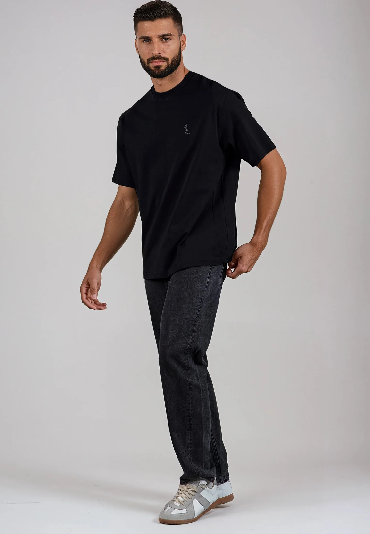 OVERSIZED HEAVY BLOCK T-SHIRT JET BLACK - Image 5