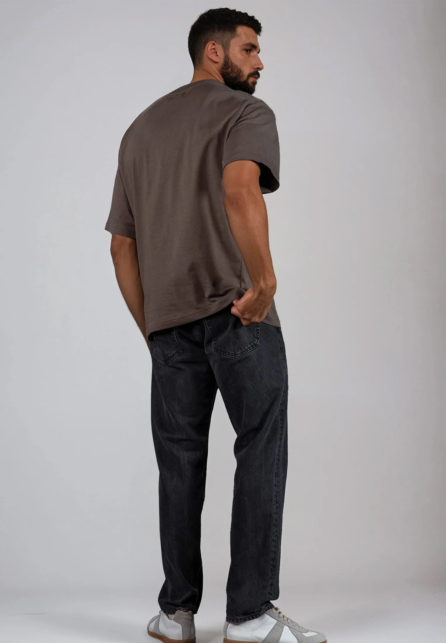 OVERSIZED HEAVY BLOCK T-SHIRT DESERT TAUPE - Image 4